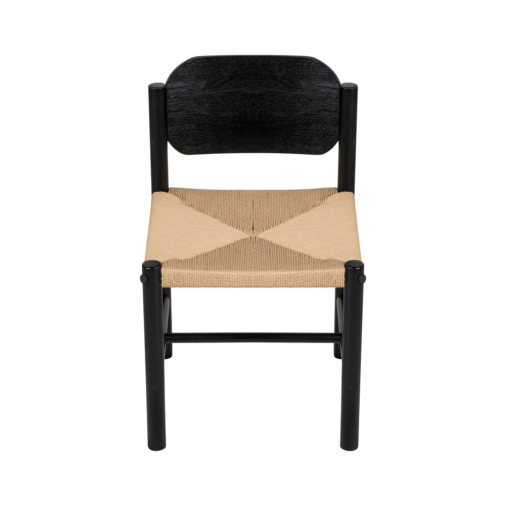 Farmington Wooden Dining Chairs with Beige Paper Rope Weave Seat, Set of 2