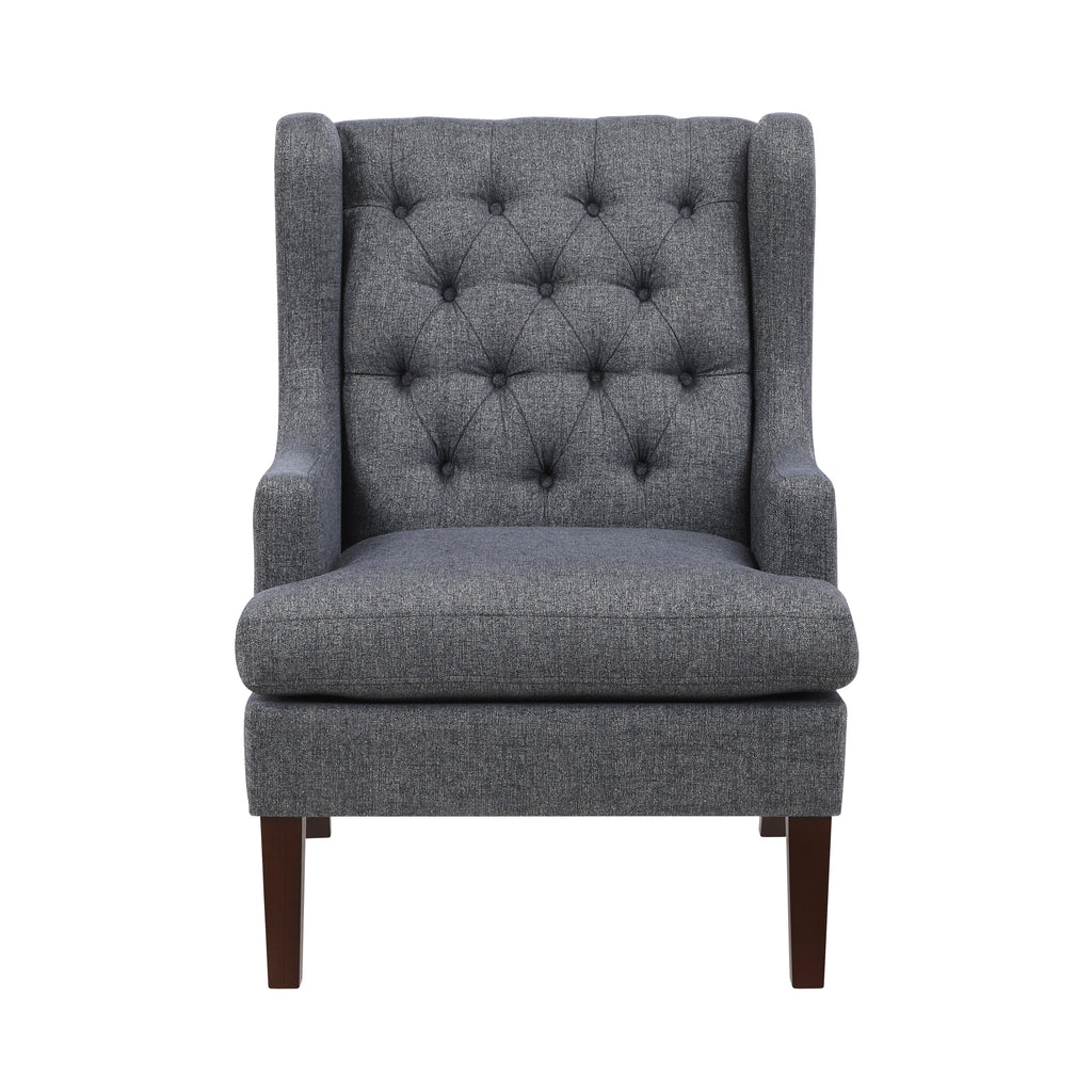 Button-Tufted Upholstered High Back Accent Chair