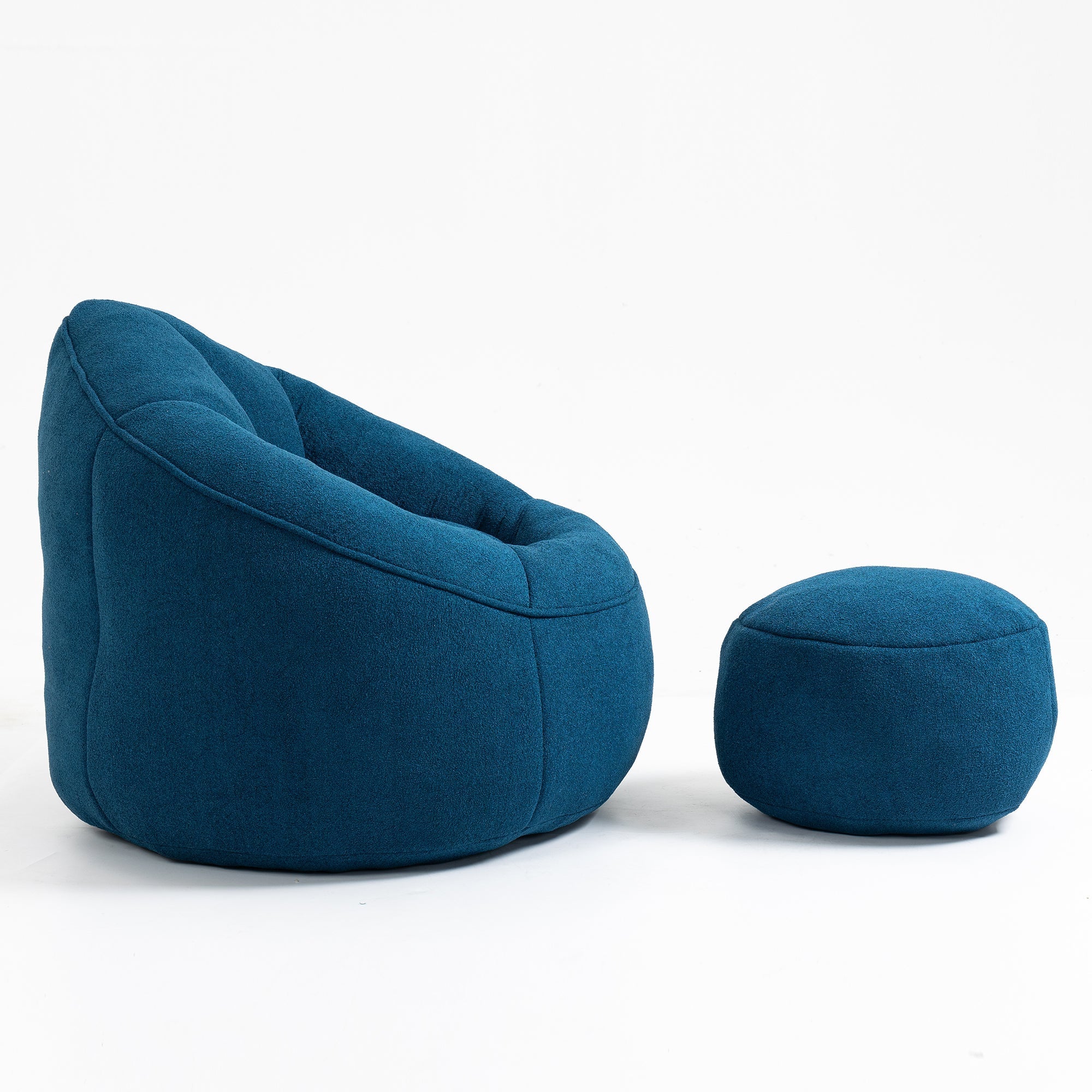 Bean Bag Sofa Chair with High-Pressure Foam and Footrest