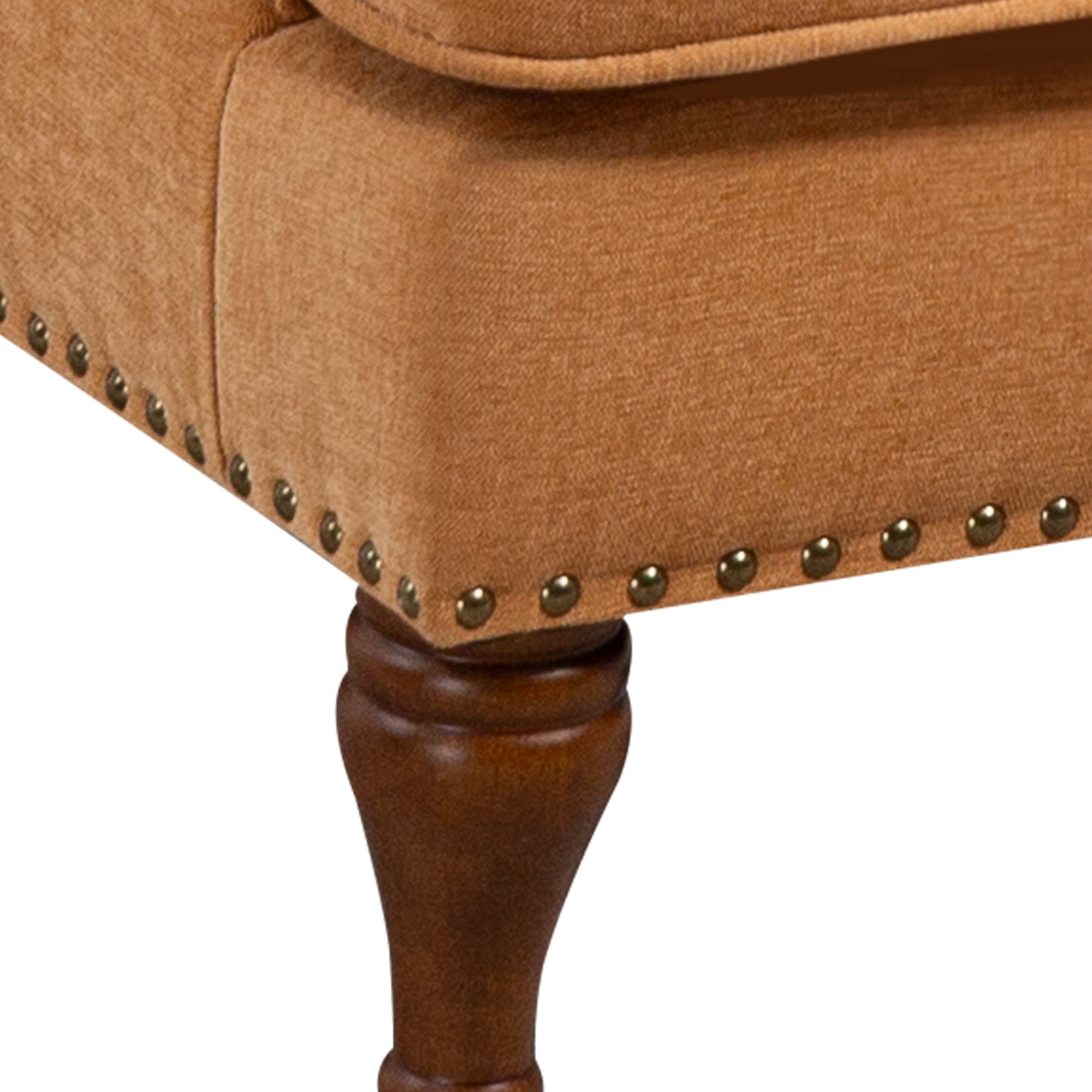 Nailhead Trim Rolled Arm Upholstered Accent Chair