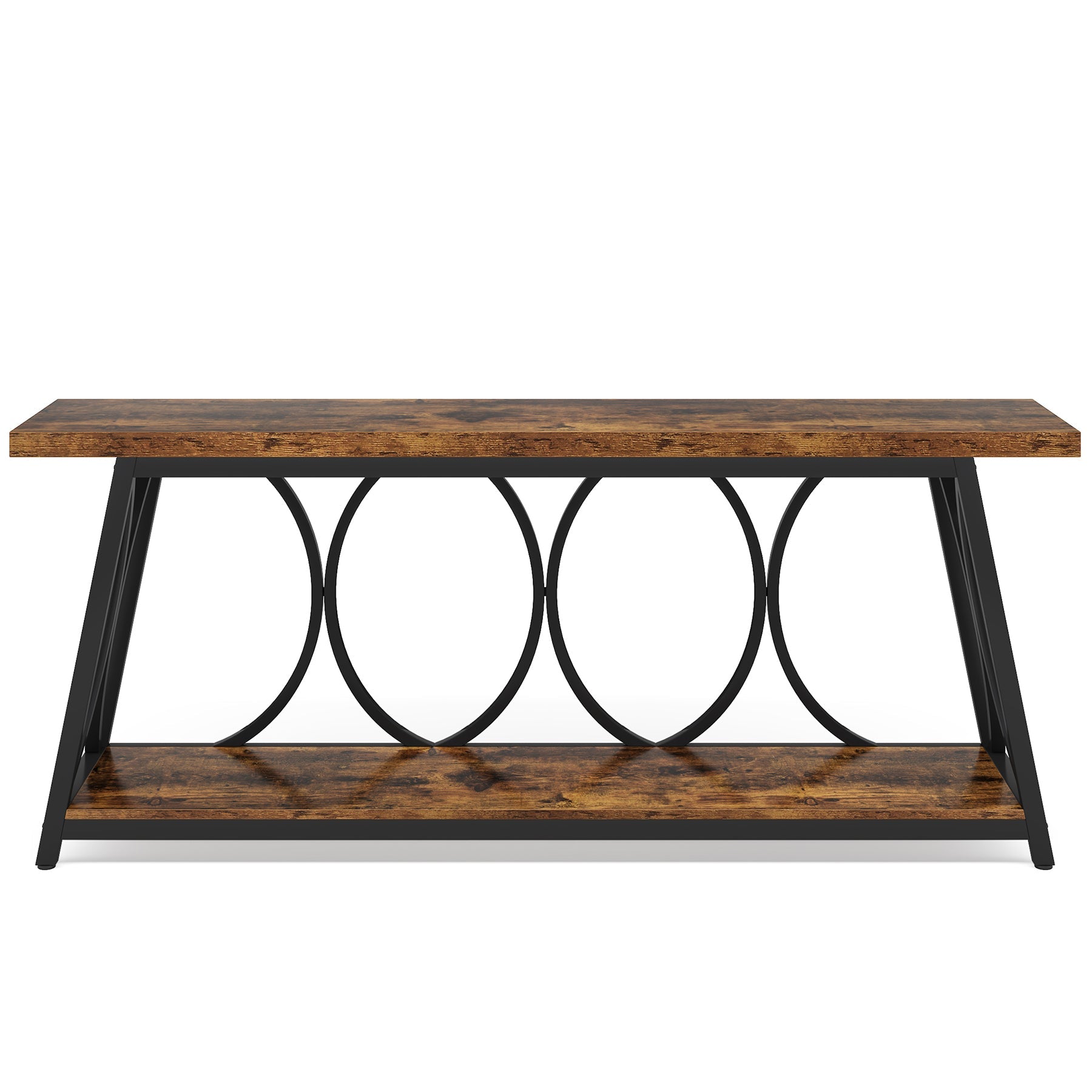 Holliston Industrial Console Tablewith 2-Tier Storage Shelves