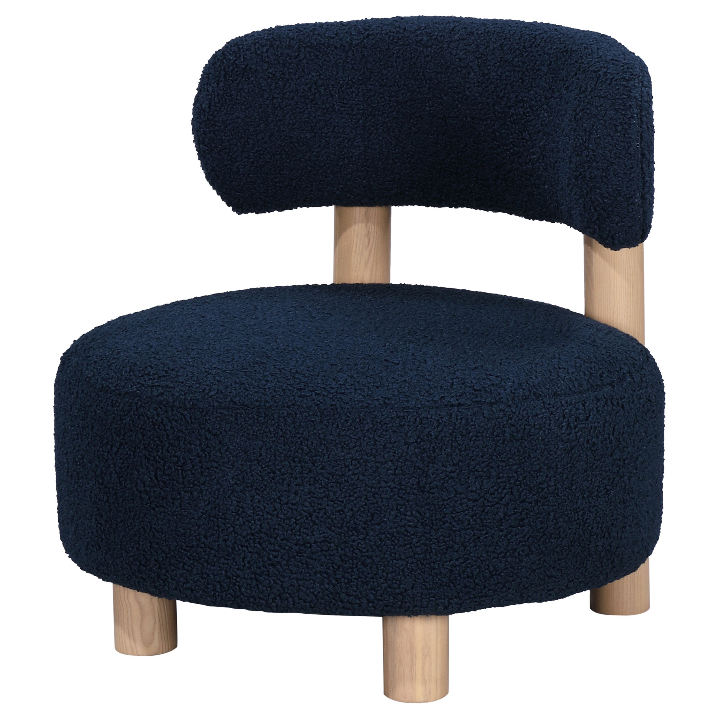 Modern Boucle Upholstered Barrel Back Accent Chair