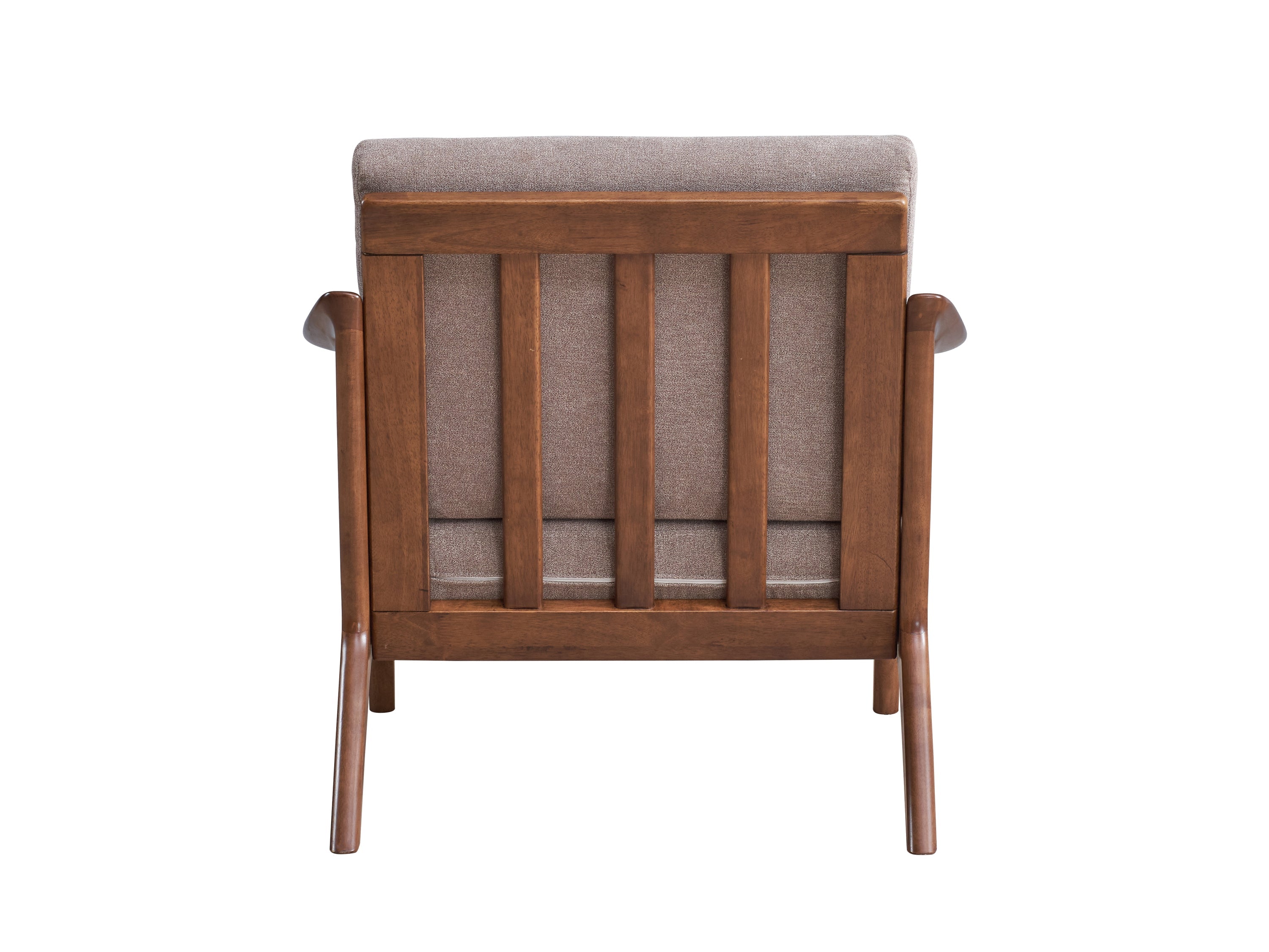 Lide Light Brown Fabric & Brown Finish Accent Chair