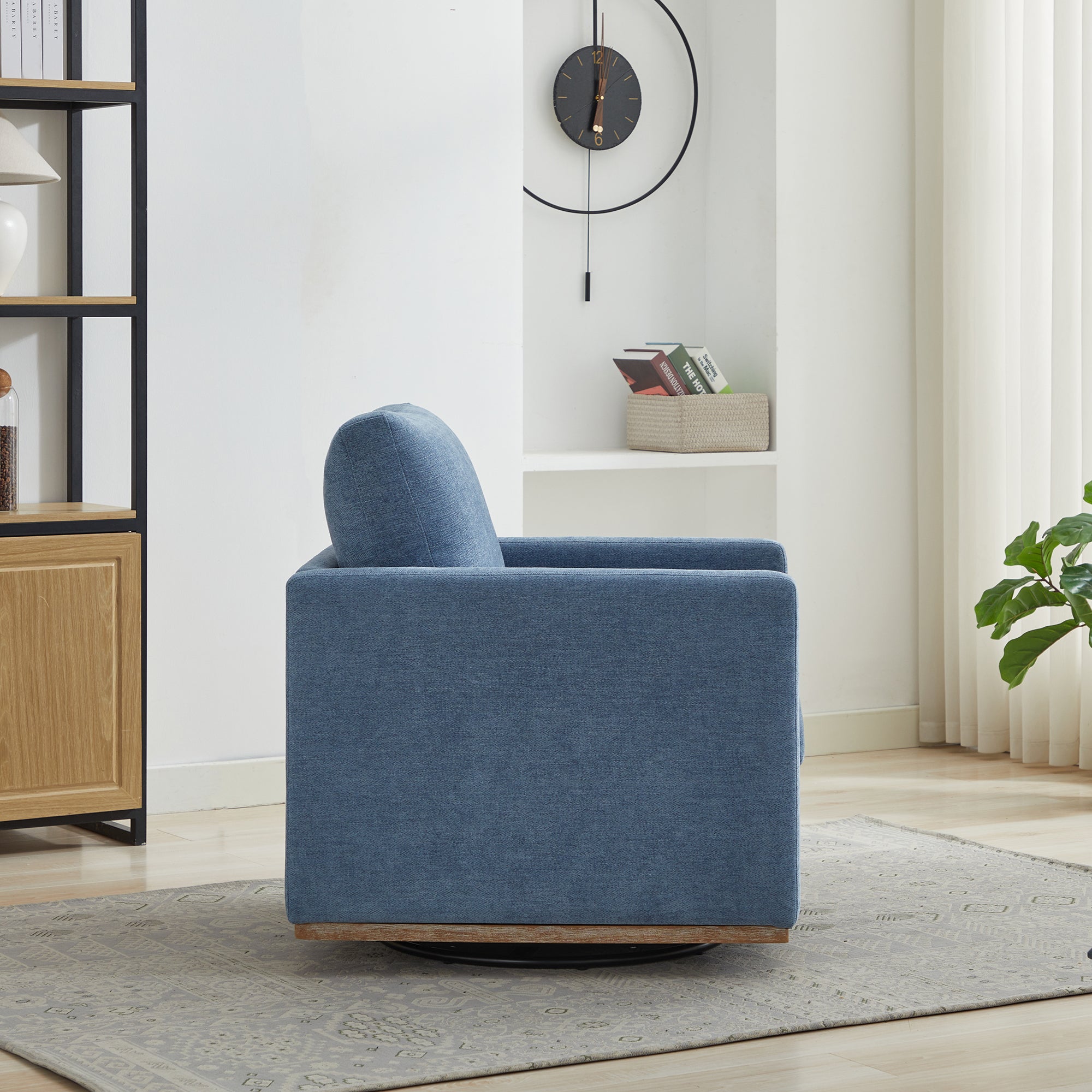Modern Square Upholstered Swivel Accent Chair
