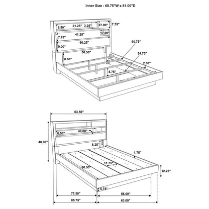 224981Q-S4 Fenwick 4-piece Queen Platform Bedroom Set Grey Oak