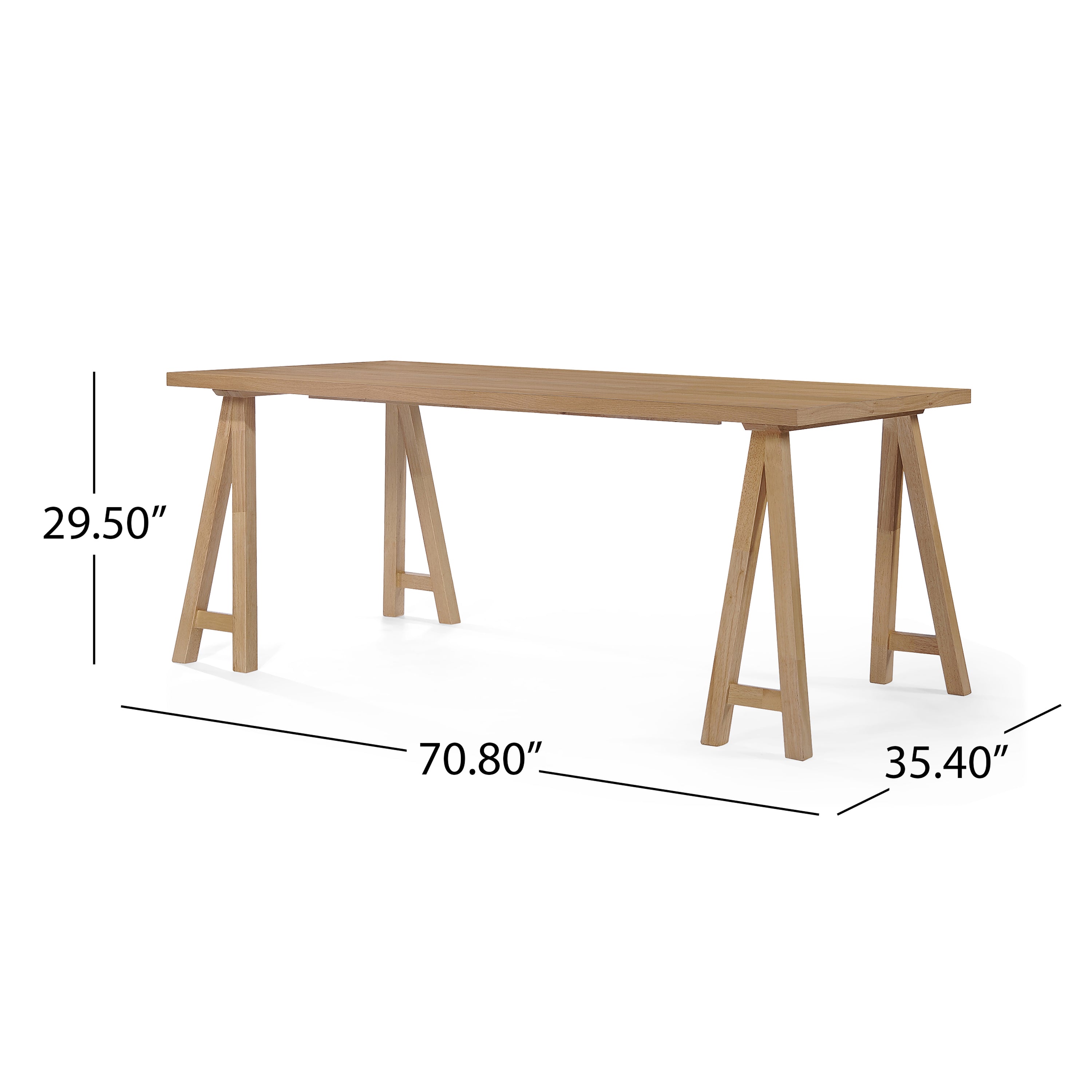 Solid Wood Sawhorse Dining Table