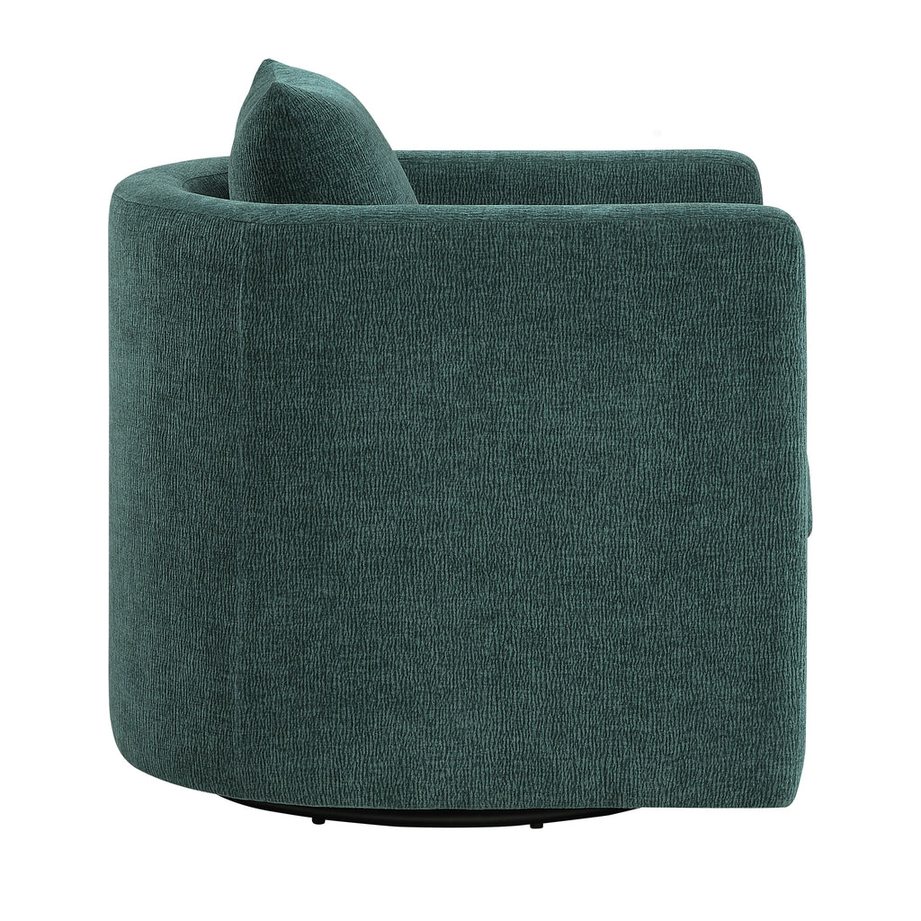 Sutton Light Grey Performance Fabric Swivel Barrel Chair