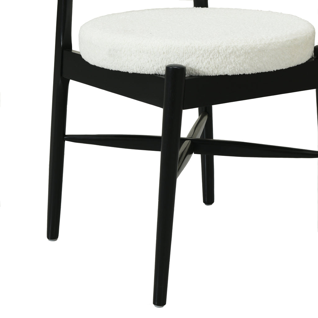 Harveston Mid Century Modern Boucle Upholstered Dining Chairs, Set of 2