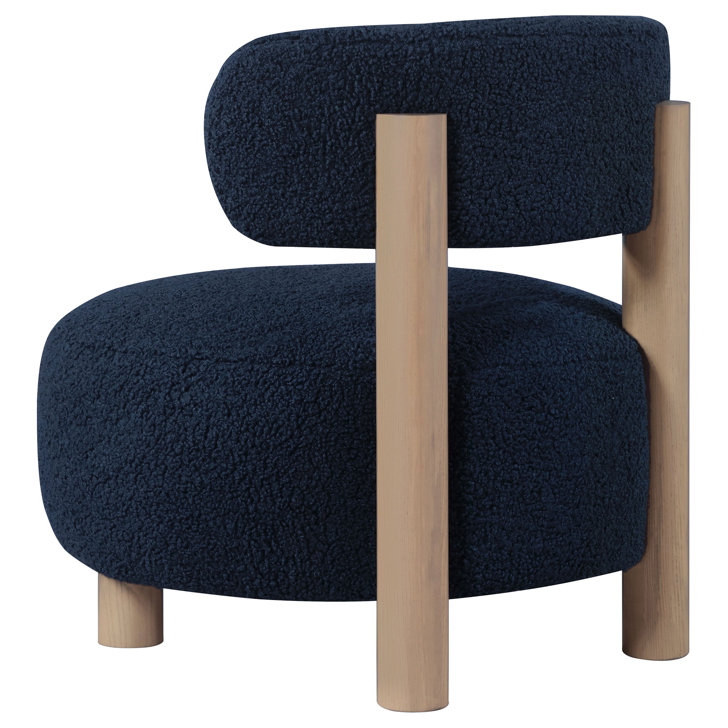 Modern Boucle Upholstered Barrel Back Accent Chair