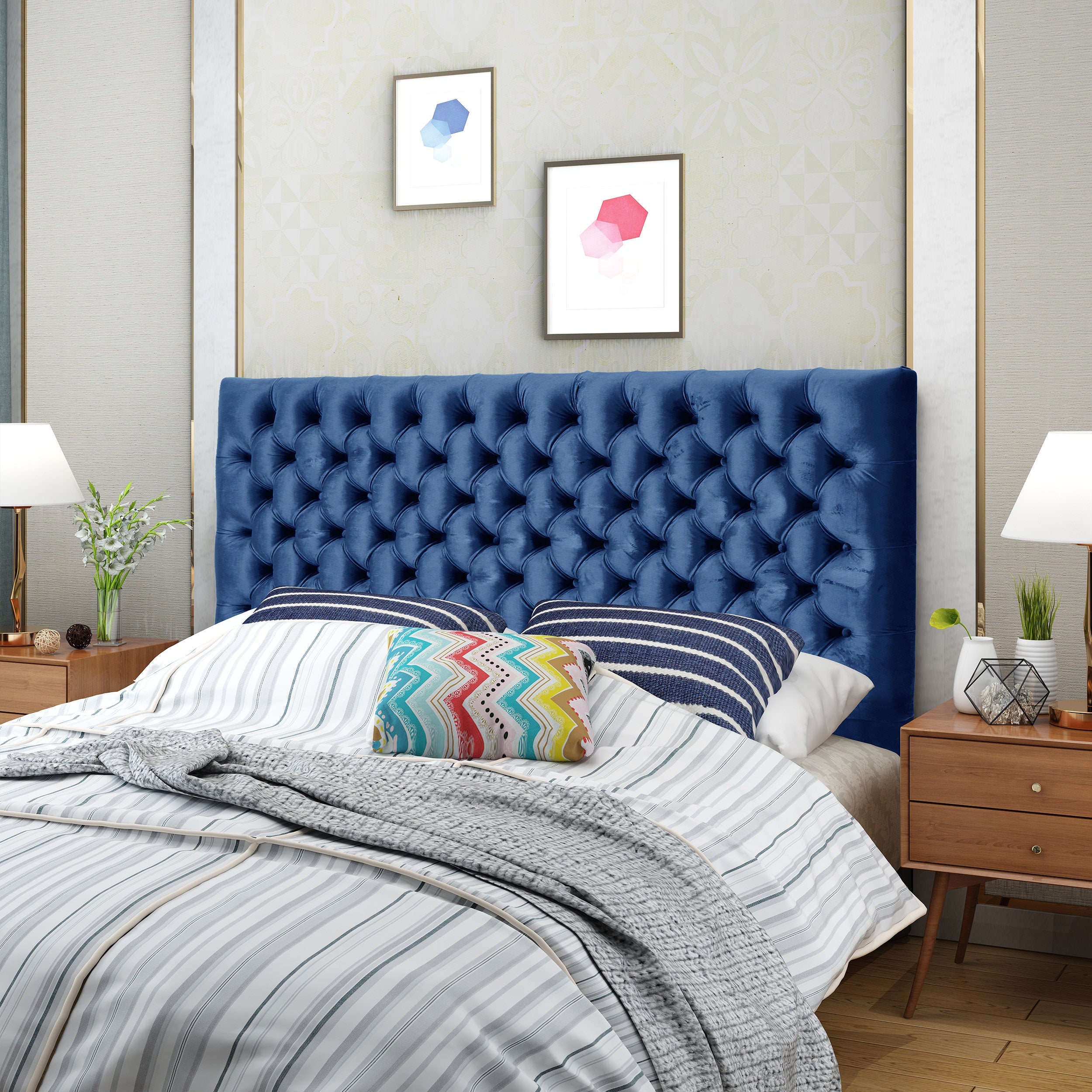 Annecy Contemporary Upholstered Fabric Headboard