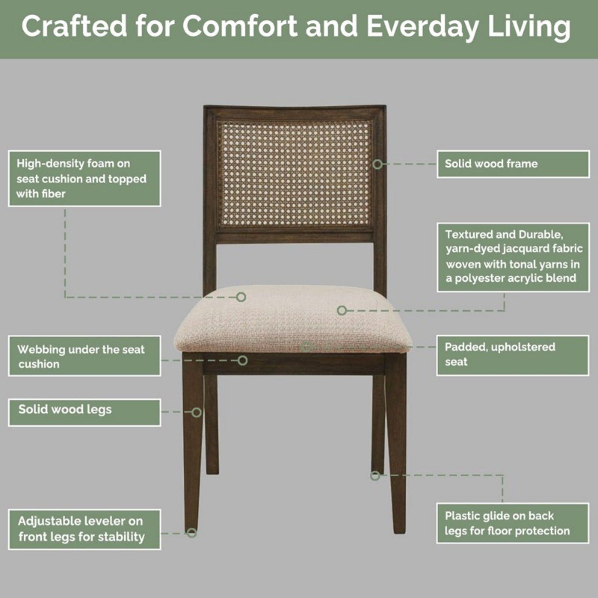 Hearthfield Rattan Armless Dining Chair, Set of 2