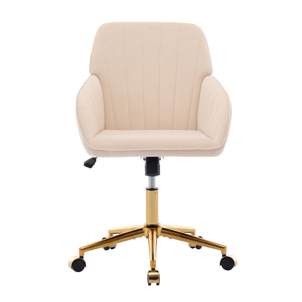 Adjustable Ergonomic Swivel Chair with Golden Base