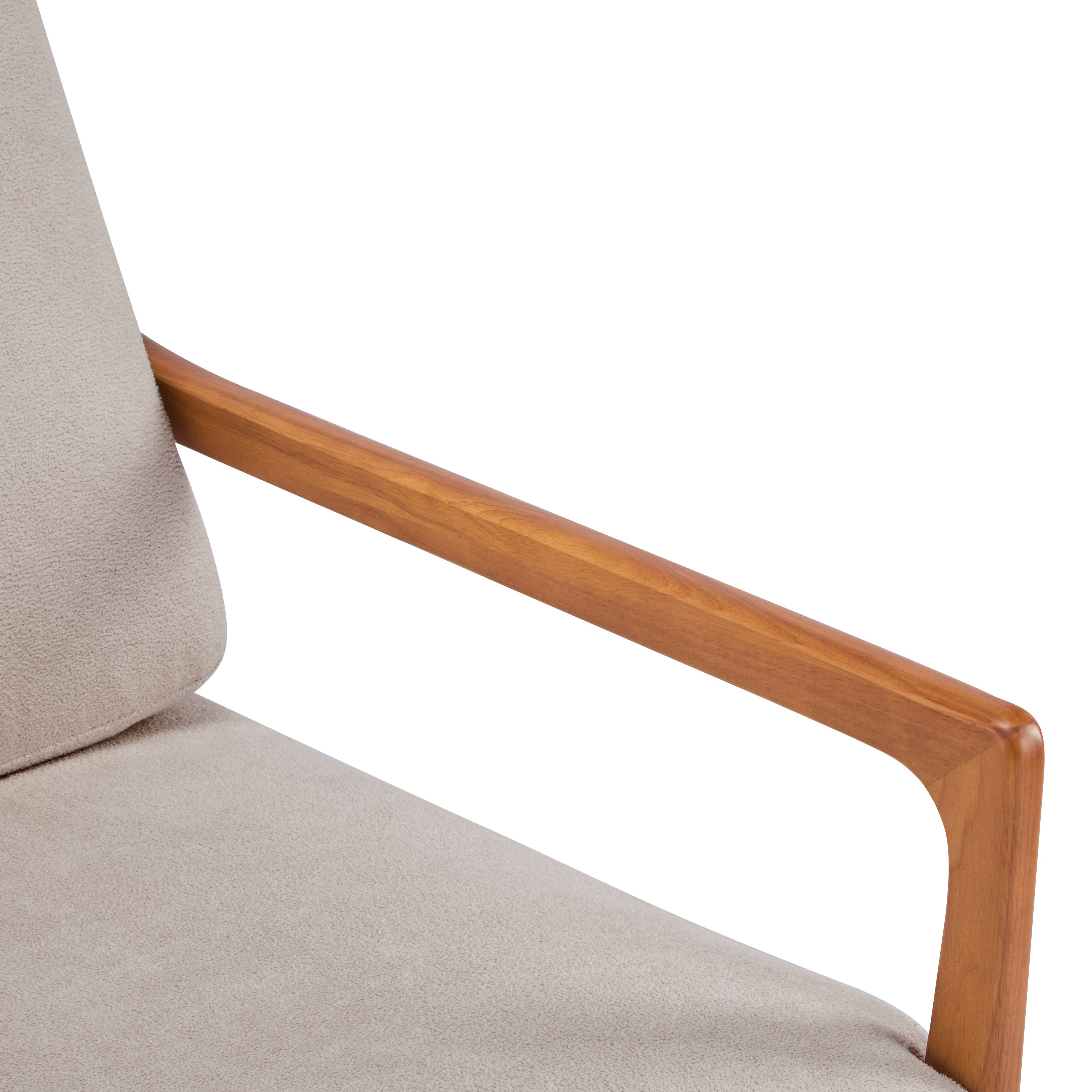 Birchmere Mid Century Modern Accent Armchair, Solid Wood Frame with High Back & Upholstered Cushions