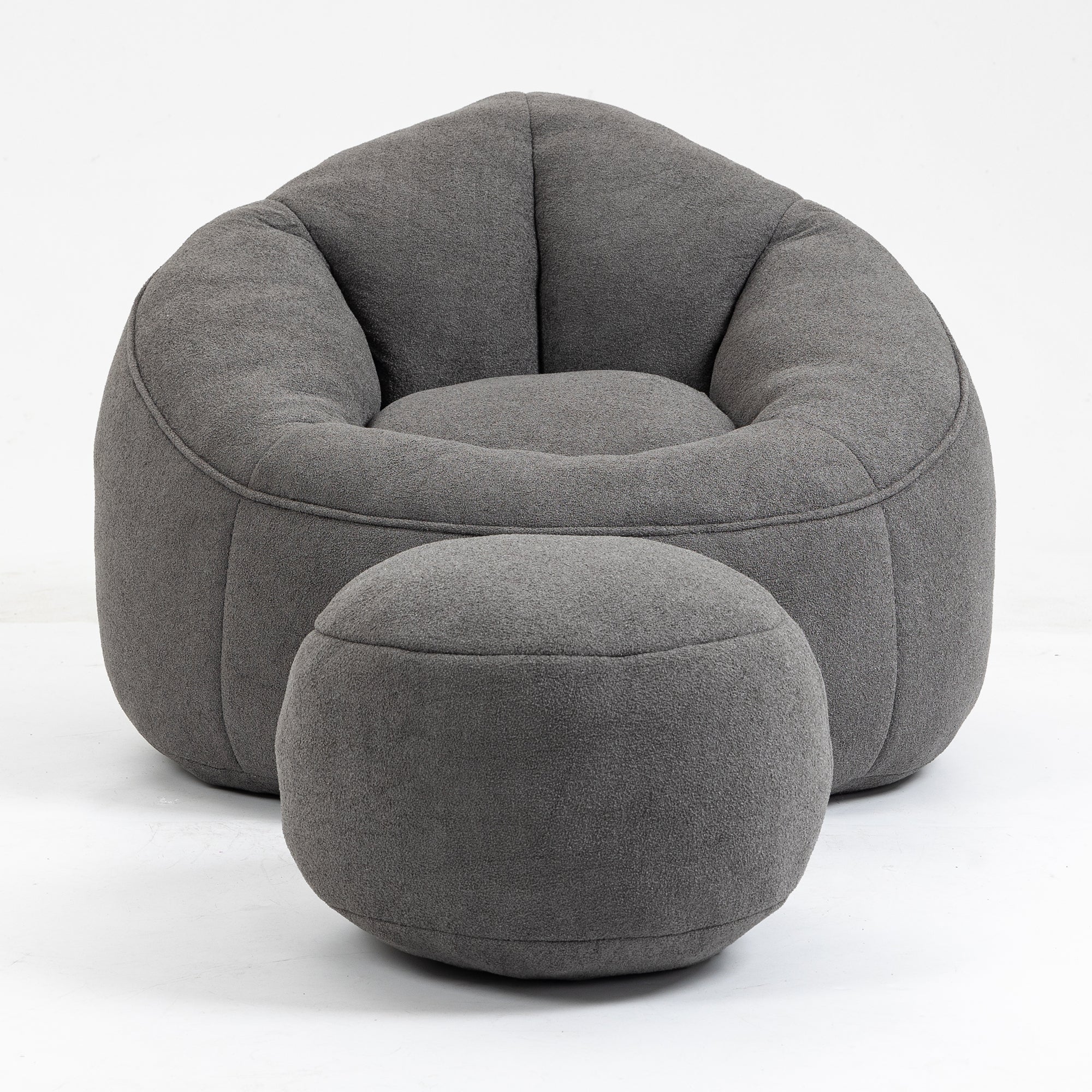 Bean Bag Sofa Chair with High-Pressure Foam and Footrest