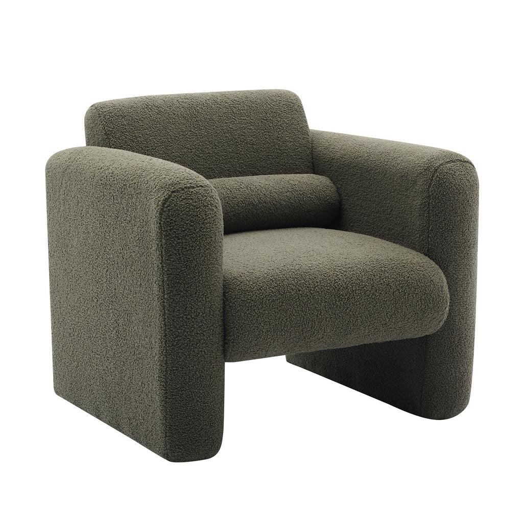 Marlowe Modern Sherpa Upholstered Comfy Reading Accent Chair
