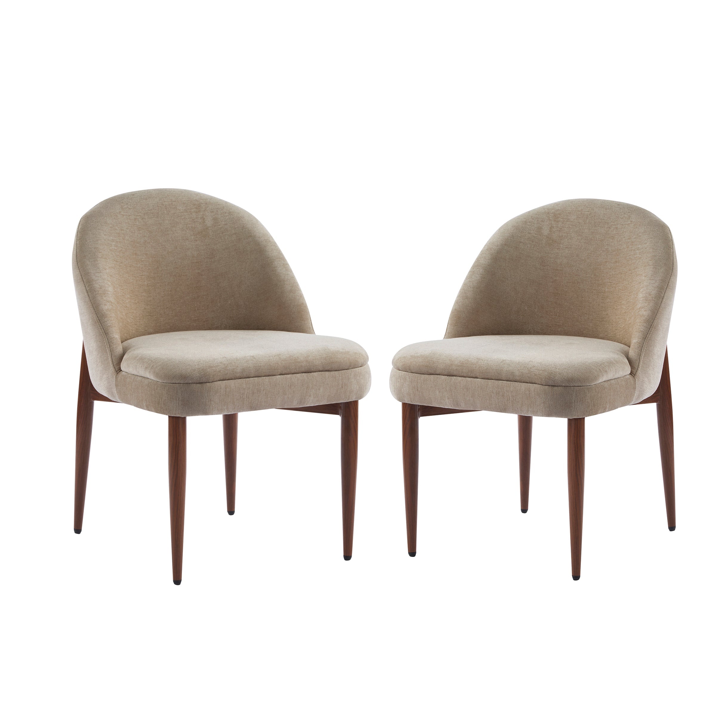 Mid-Century Modern Fabric Upholstered Dining Chair, Set of 2