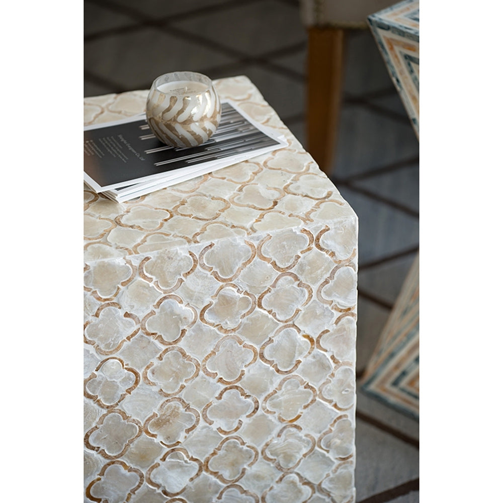 Square Capiz Side Table