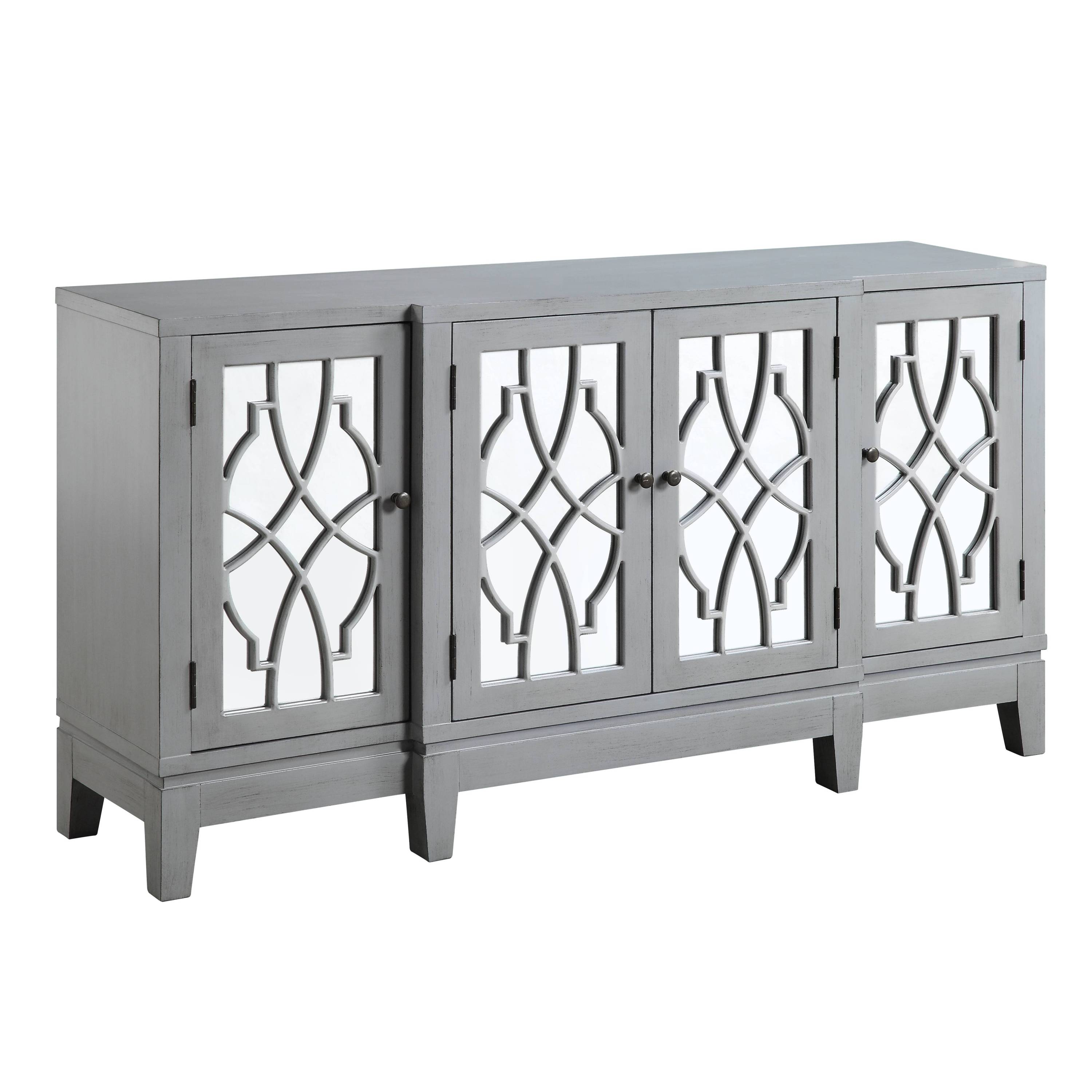 Magdi Antique Gray Finish Console Cabinet