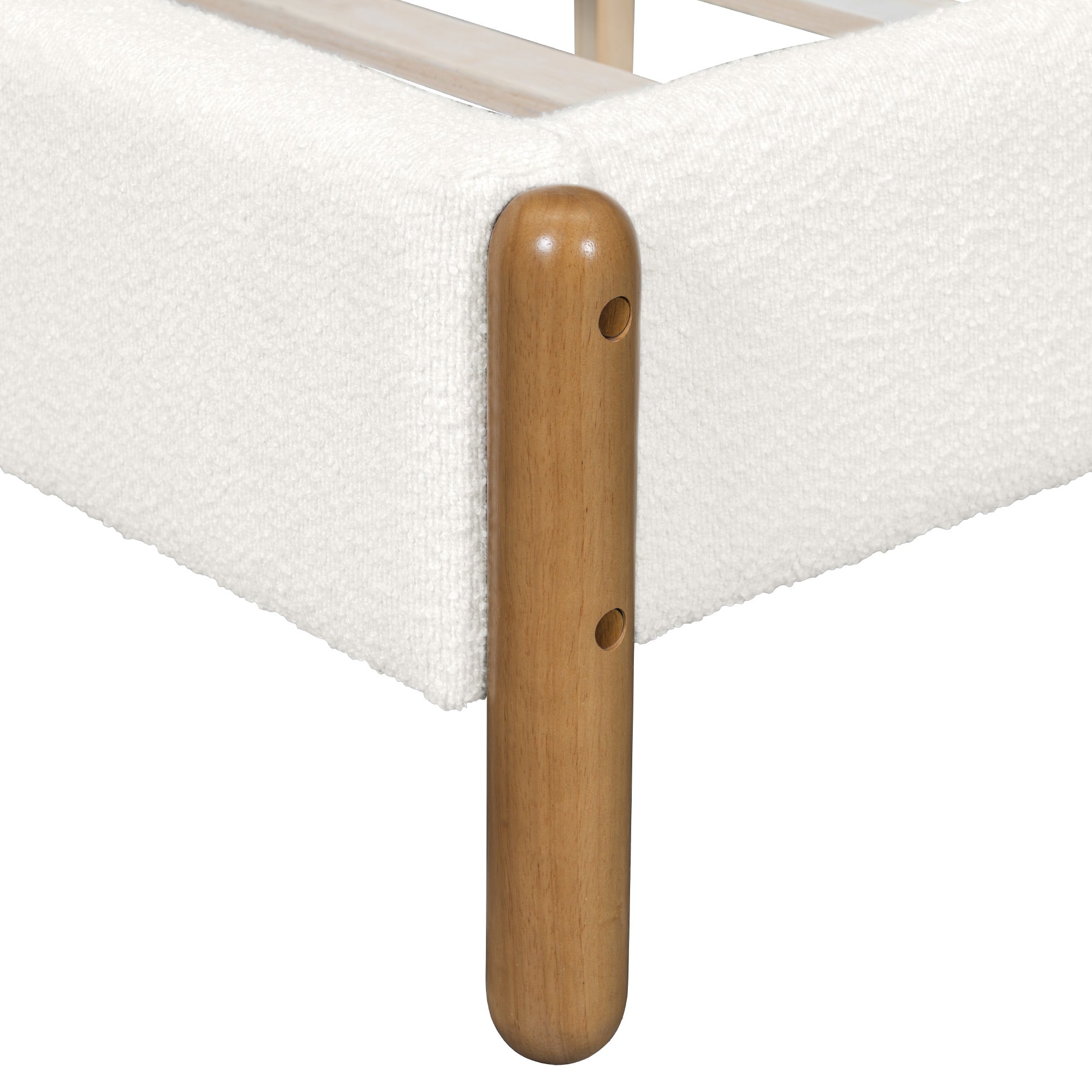 Boucle Upholstered Headboard Bed