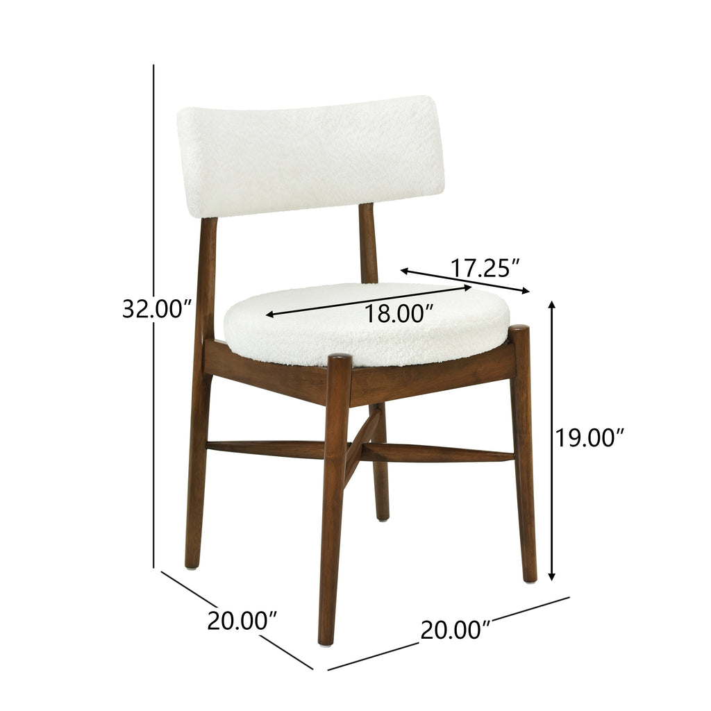 Harveston Mid Century Modern Boucle Upholstered Dining Chairs, Set of 2