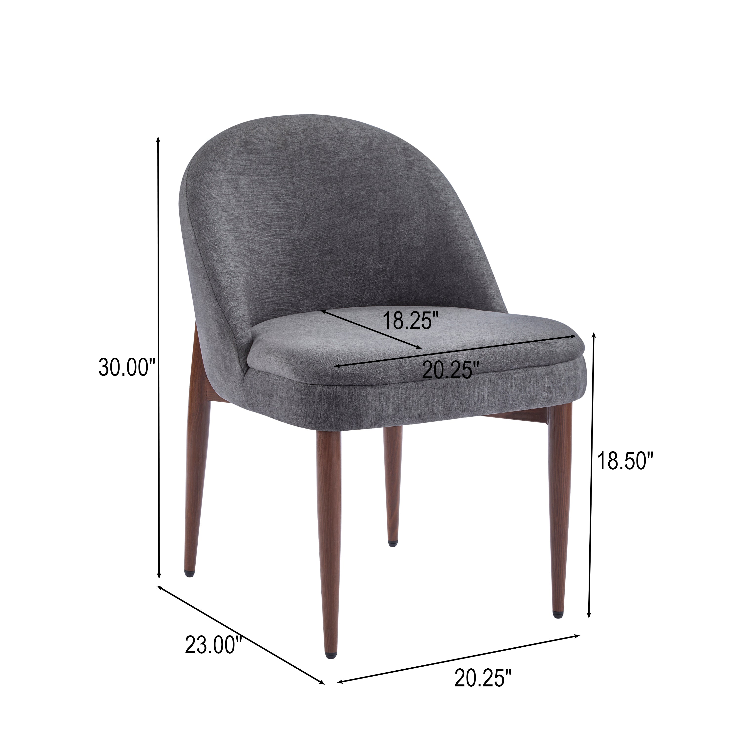 Mid-Century Modern Fabric Upholstered Dining Chair, Set of 2