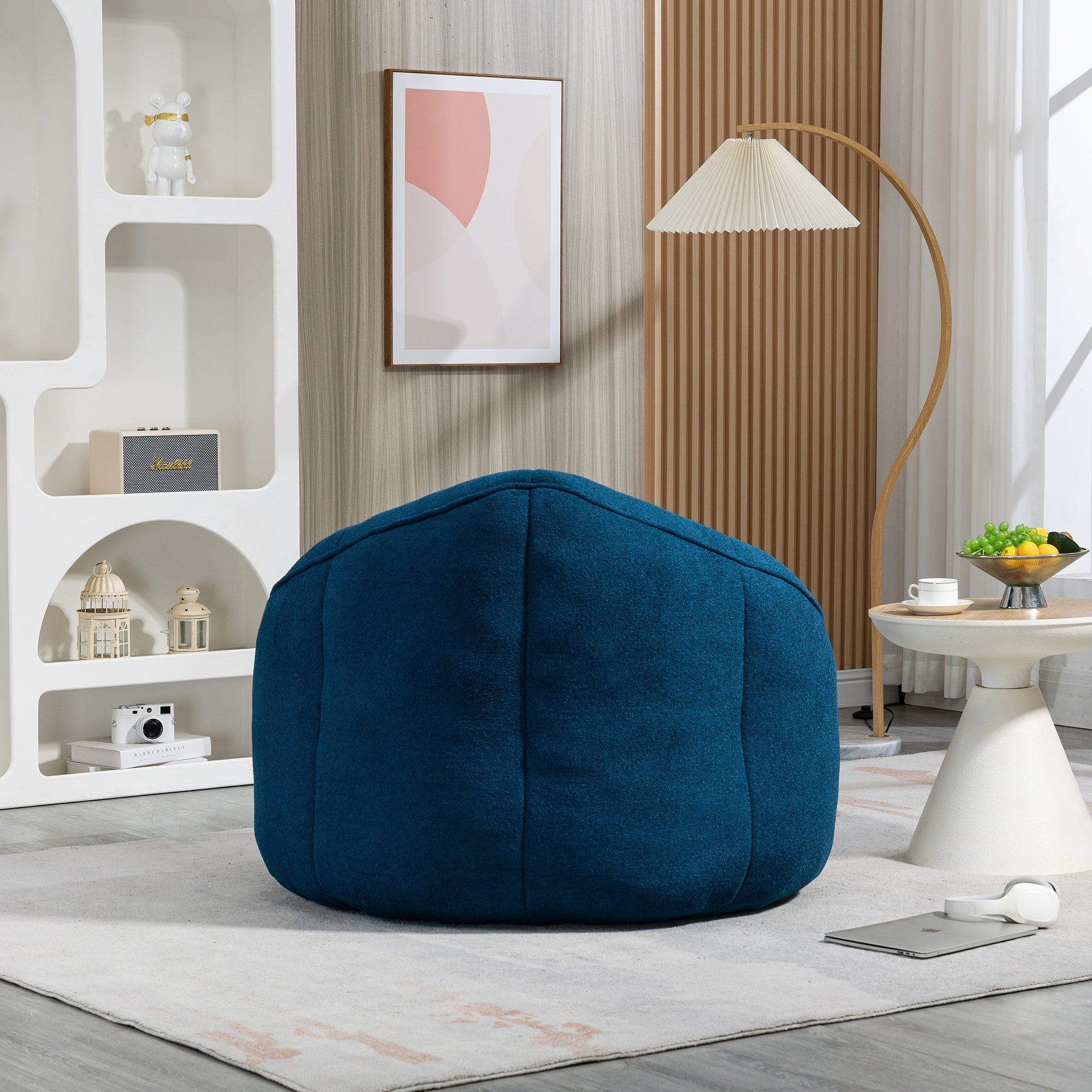 Bean Bag Sofa Chair with High-Pressure Foam and Footrest