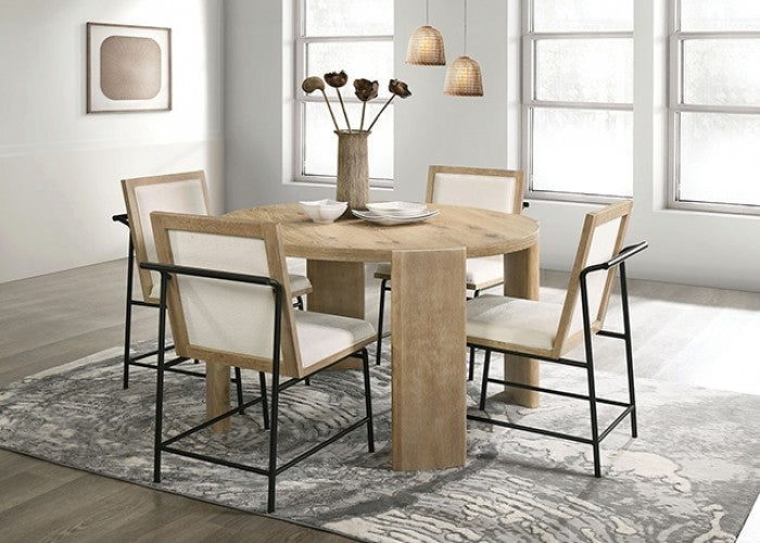 FM3220AK-RT 5PC Edenbridge oak finish Wood Dining Set