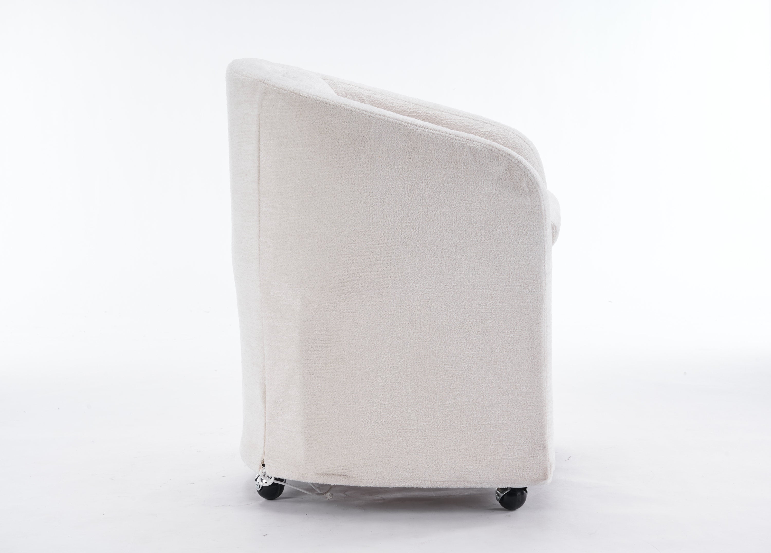 Cheswick Chenille Upholstered Dining Arm Chair With Back Cushion and Wheels