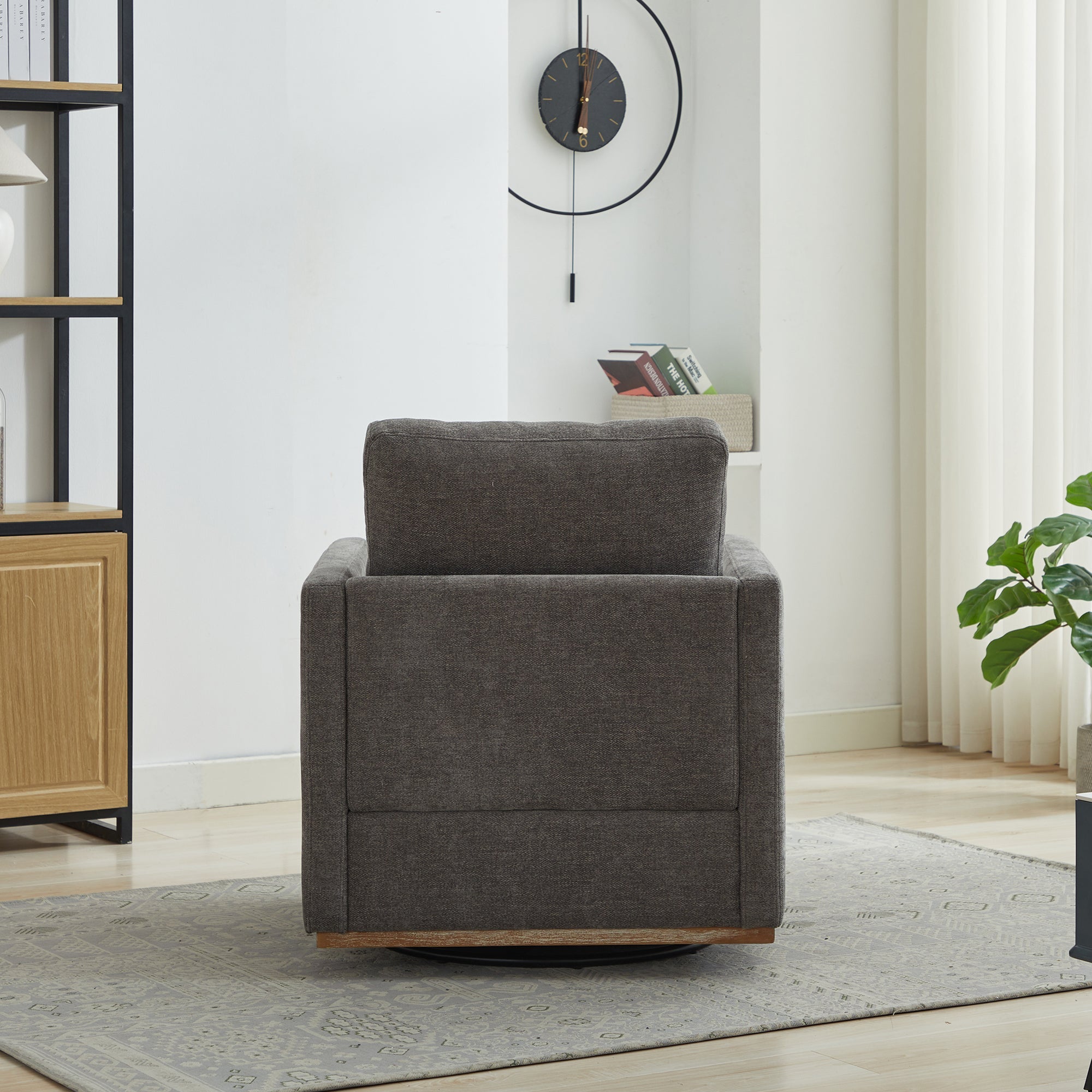Modern Square Upholstered Swivel Accent Chair