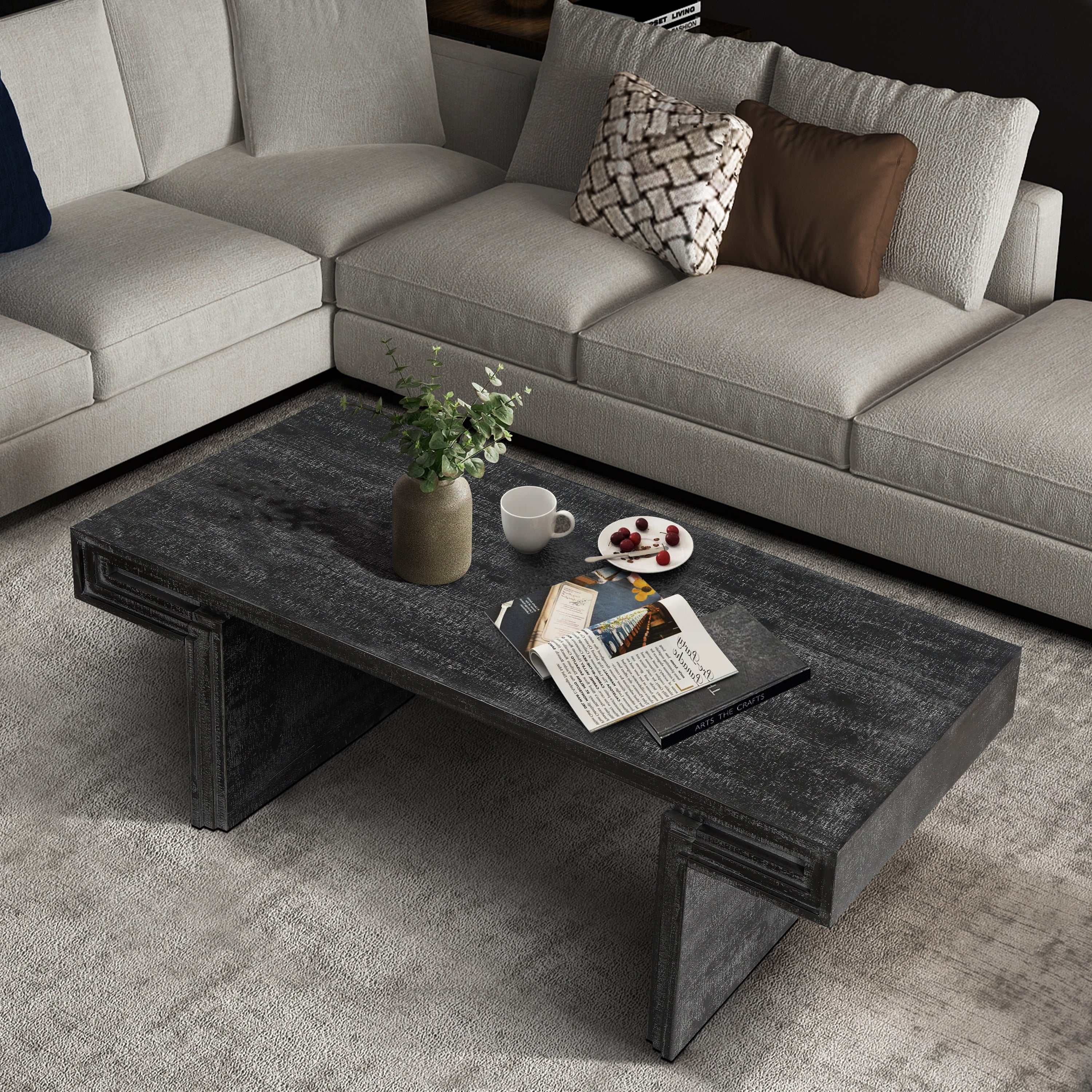 Modern Farmhouse Reclaimed Wood Texture Coffee Table