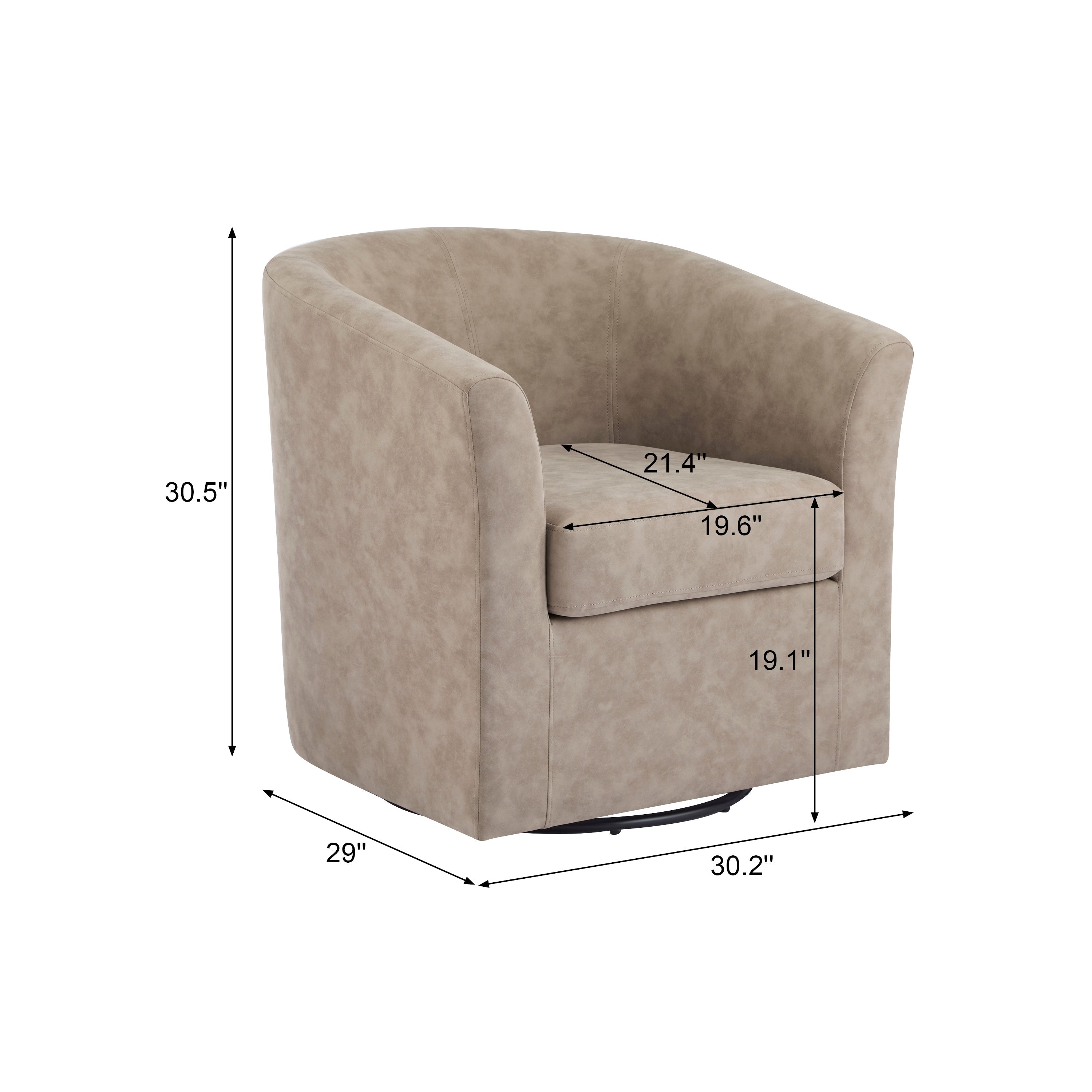 Wilmore Faux Leather Swivel Barrel Chair