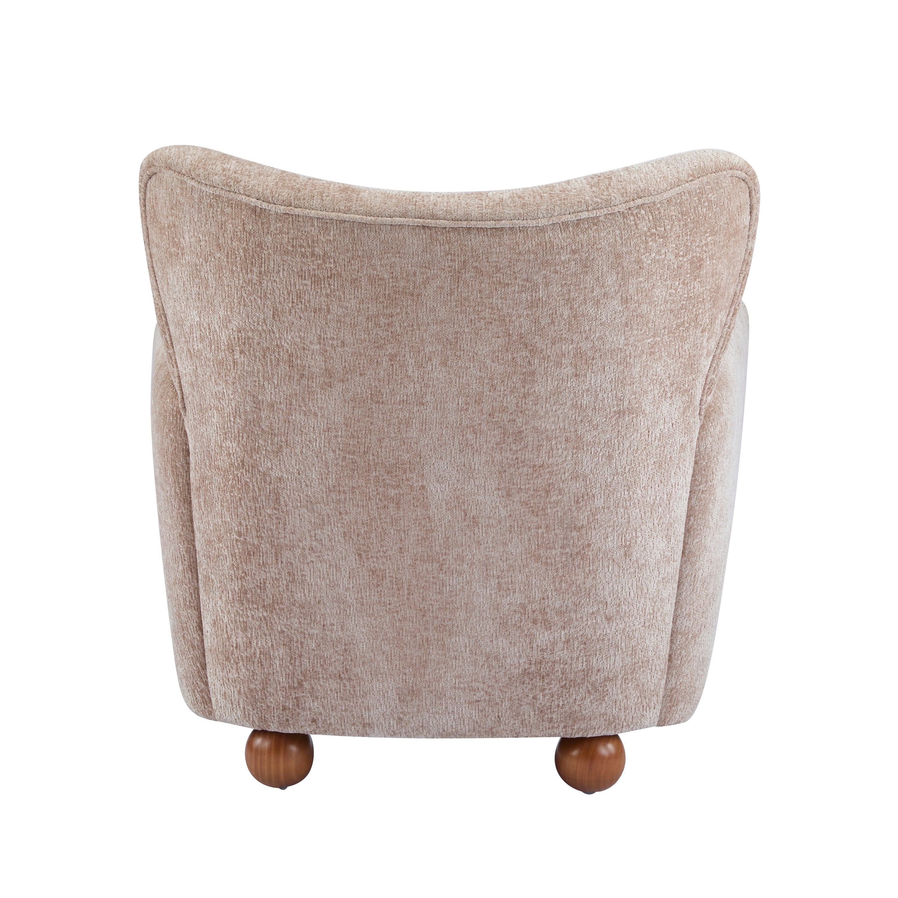 Cozy Wingback Accent Chair with Round Wood Feet
