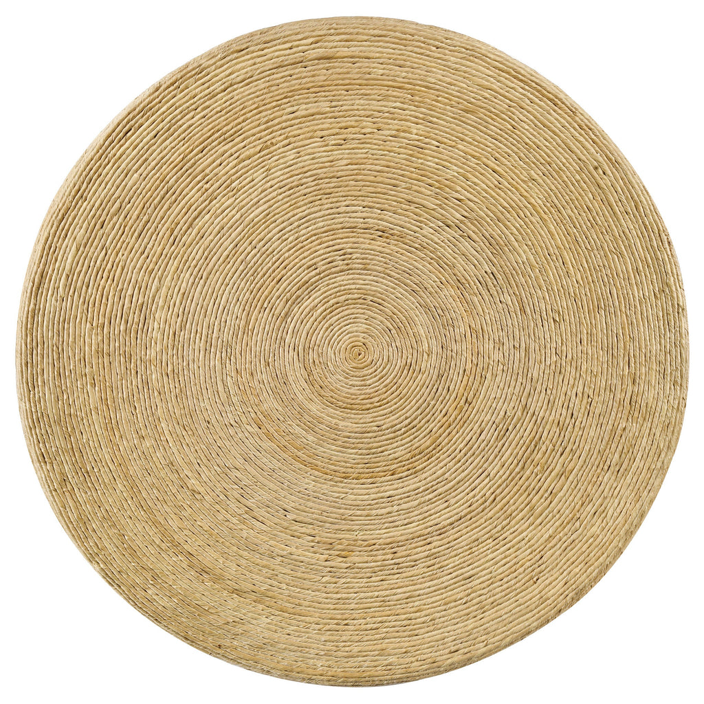 Mize Natural Woven Rattan Round Coffee Table