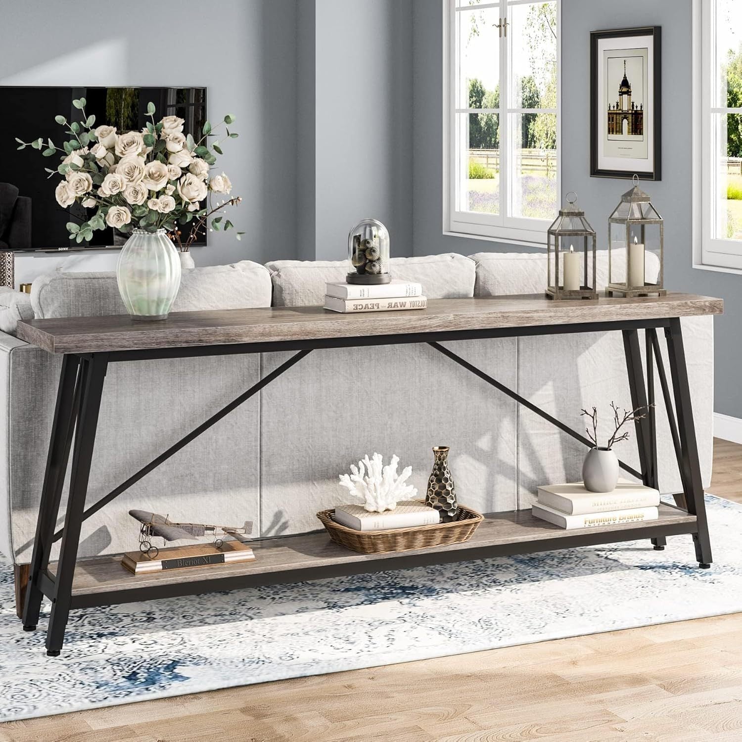 Millstone Industrial Sofa Table