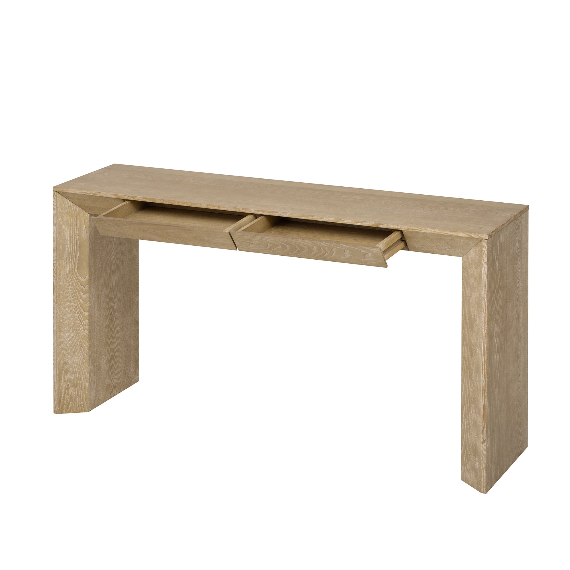Modern Farmhouse Waterfall Console Table with 2 Concealed Drawers