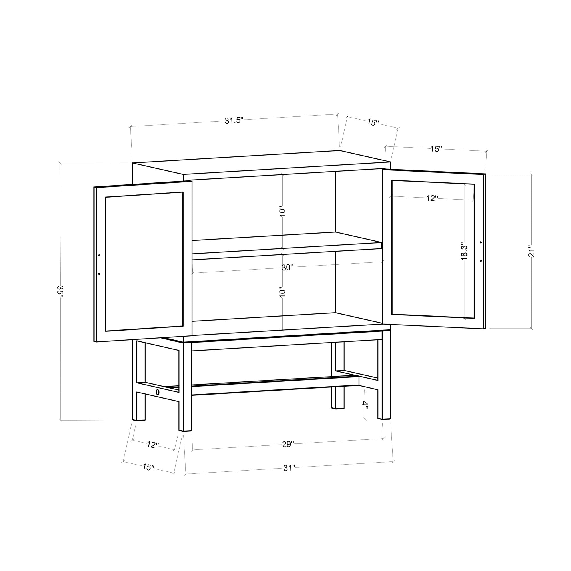 Symphony Accent Cabinet, White