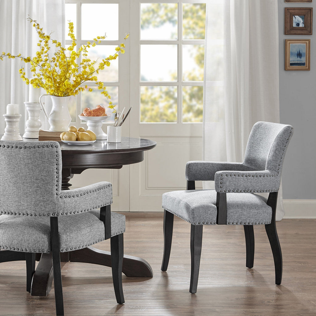 Dawson Arm Upholstered Nailhead Trim Dining Chair