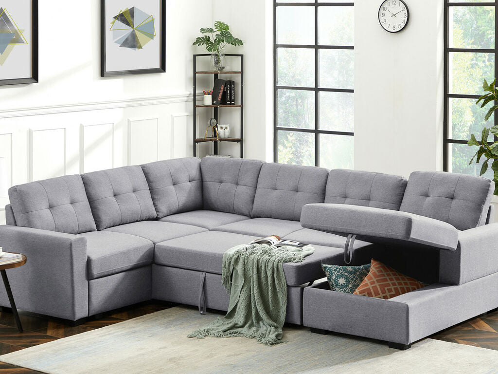 Selene 115.5W  Sleeper Sectional Sofa with Storage Chaise