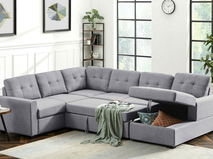 Selene 115.5W  Sleeper Sectional Sofa with Storage Chaise