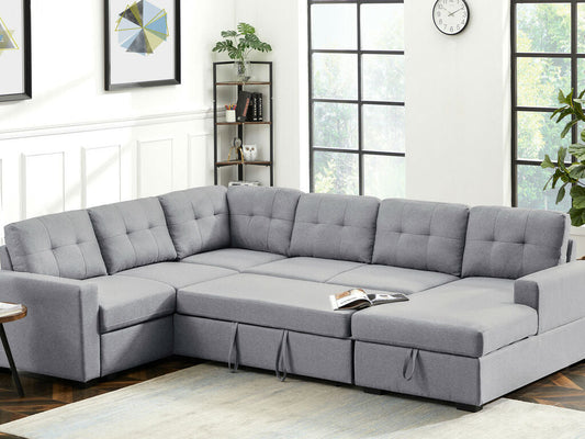 Selene 115.5W  Sleeper Sectional Sofa with Storage Chaise