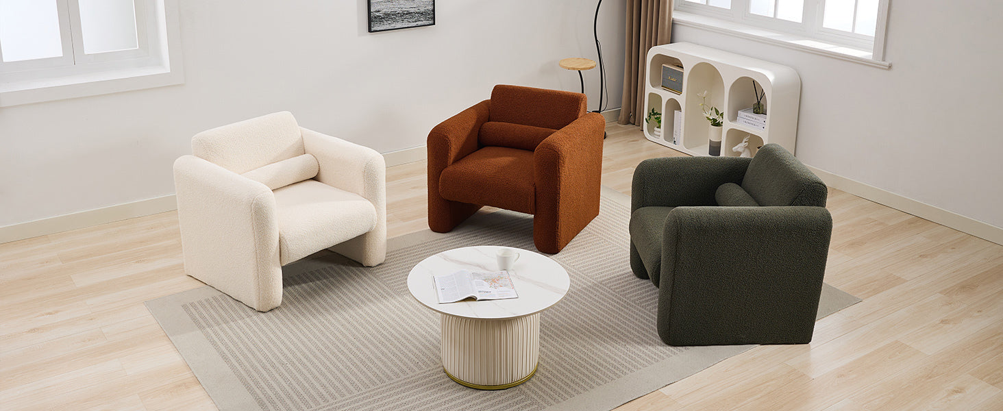 Marlowe Modern Sherpa Upholstered Comfy Reading Accent Chair