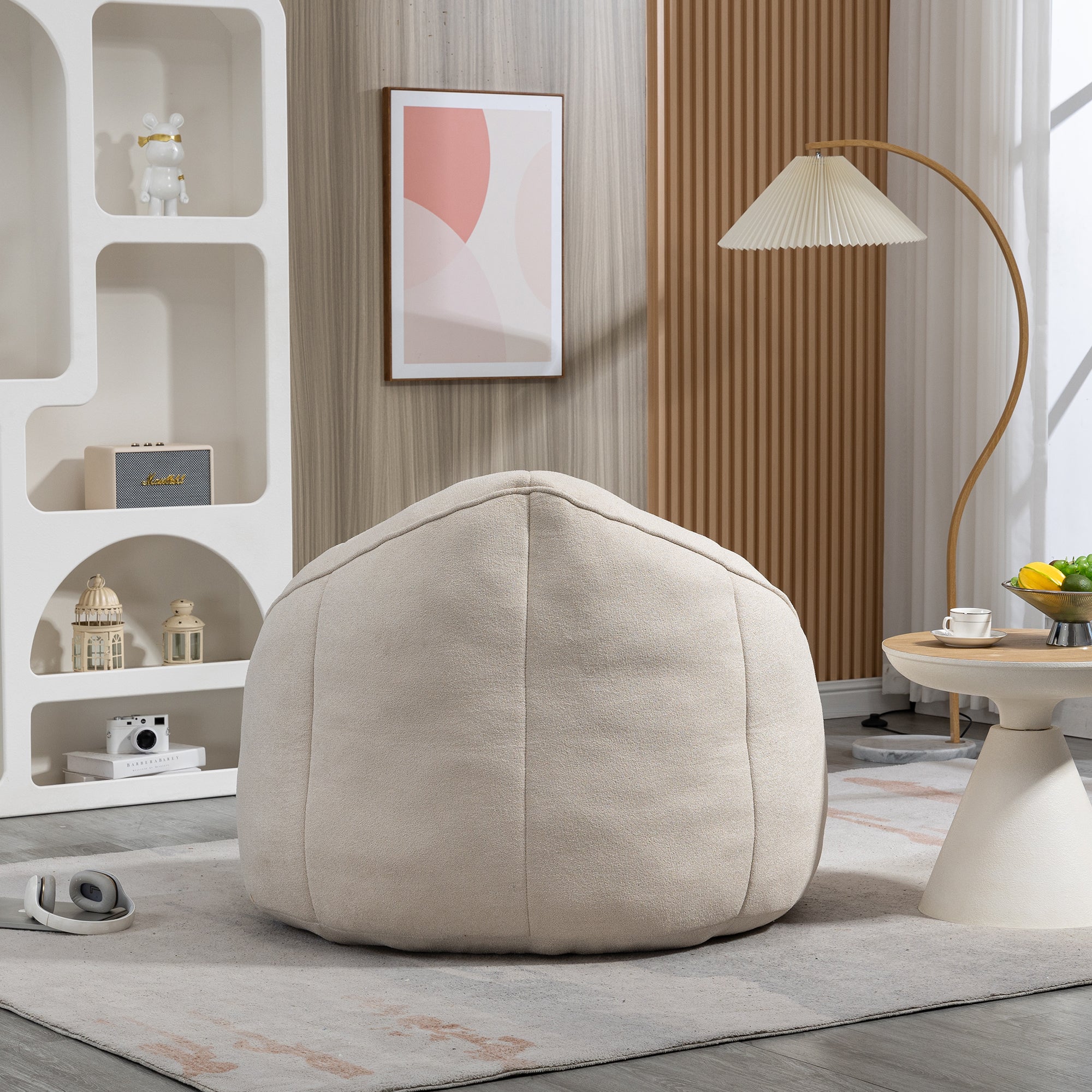 Bean Bag Sofa Chair with High-Pressure Foam and Footrest
