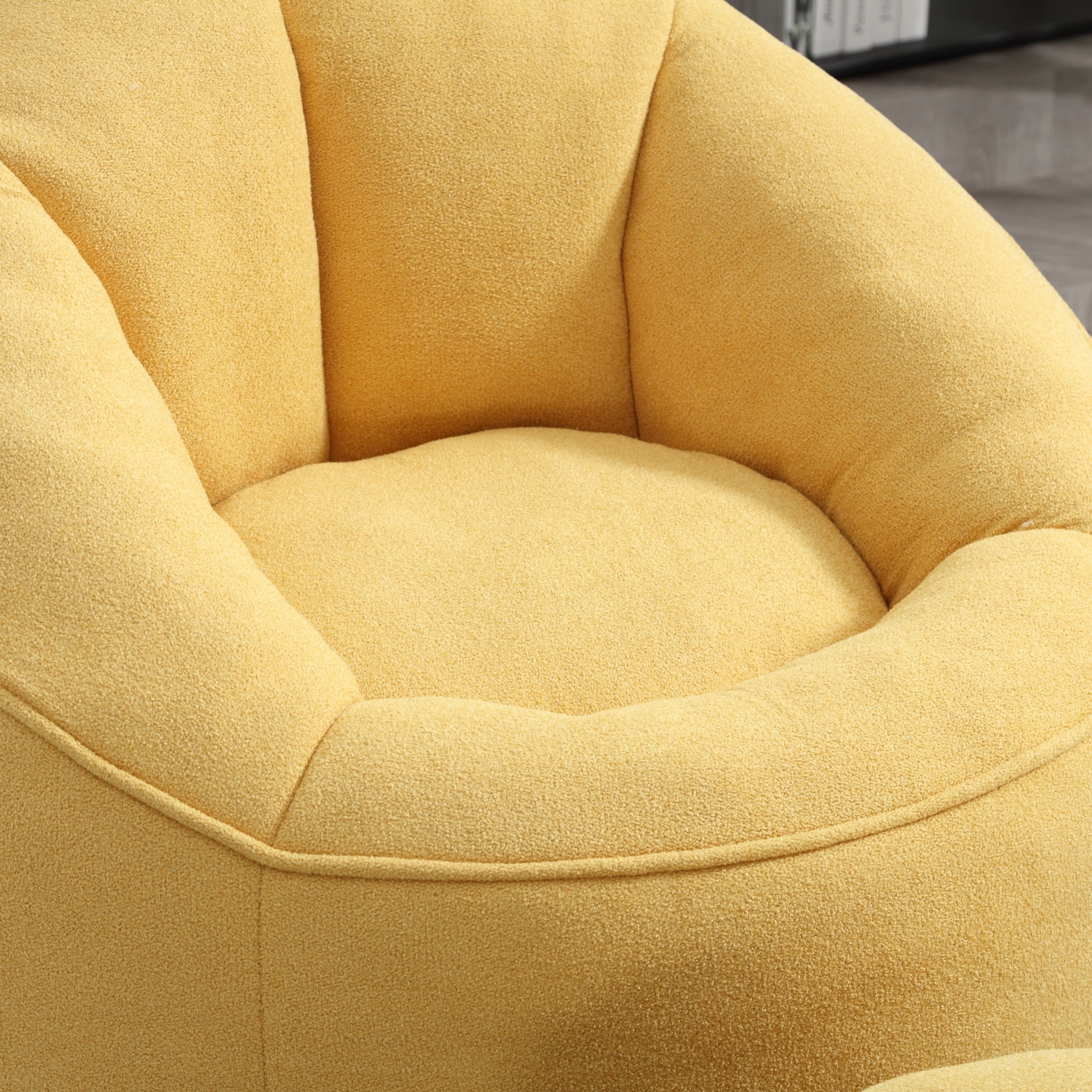 Bean Bag Sofa Chair with High-Pressure Foam and Footrest