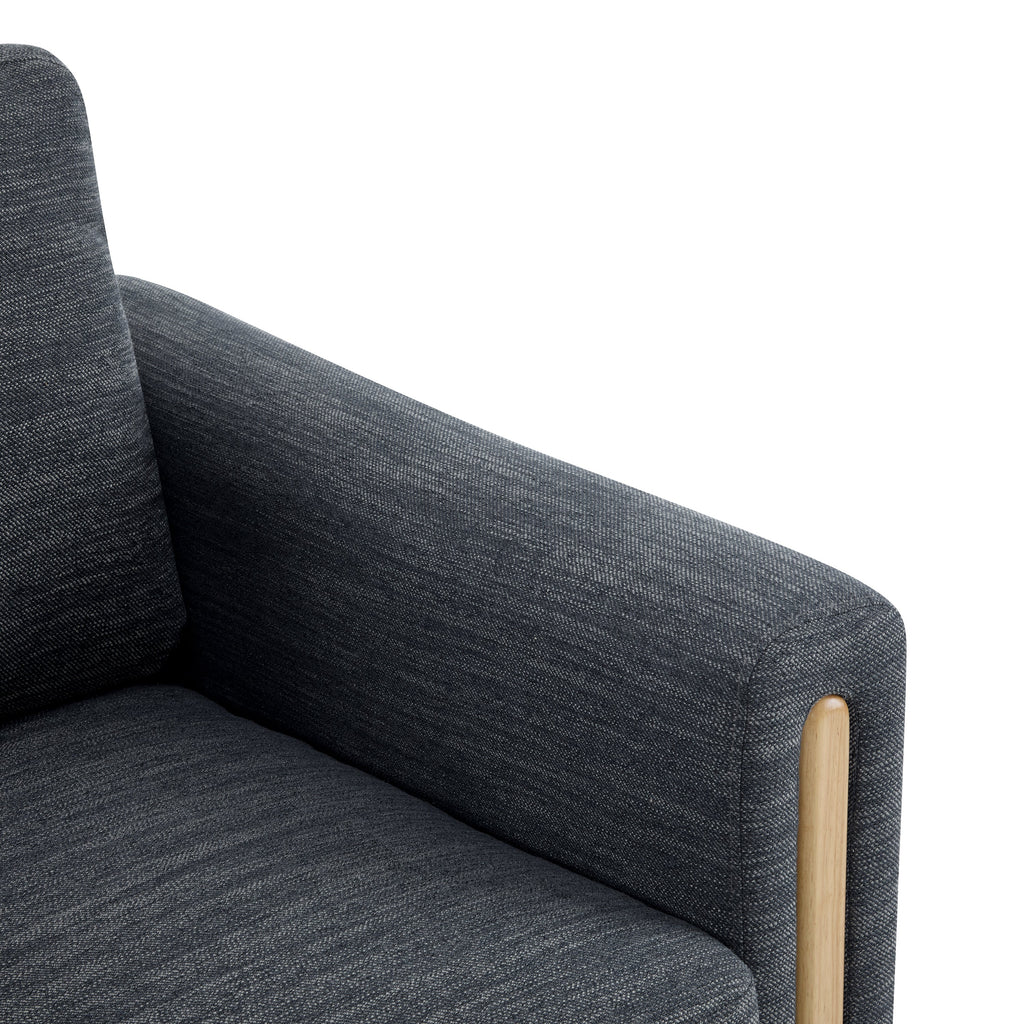 Harmonia Fabric Upholstered Accent Chair with Wood Accent