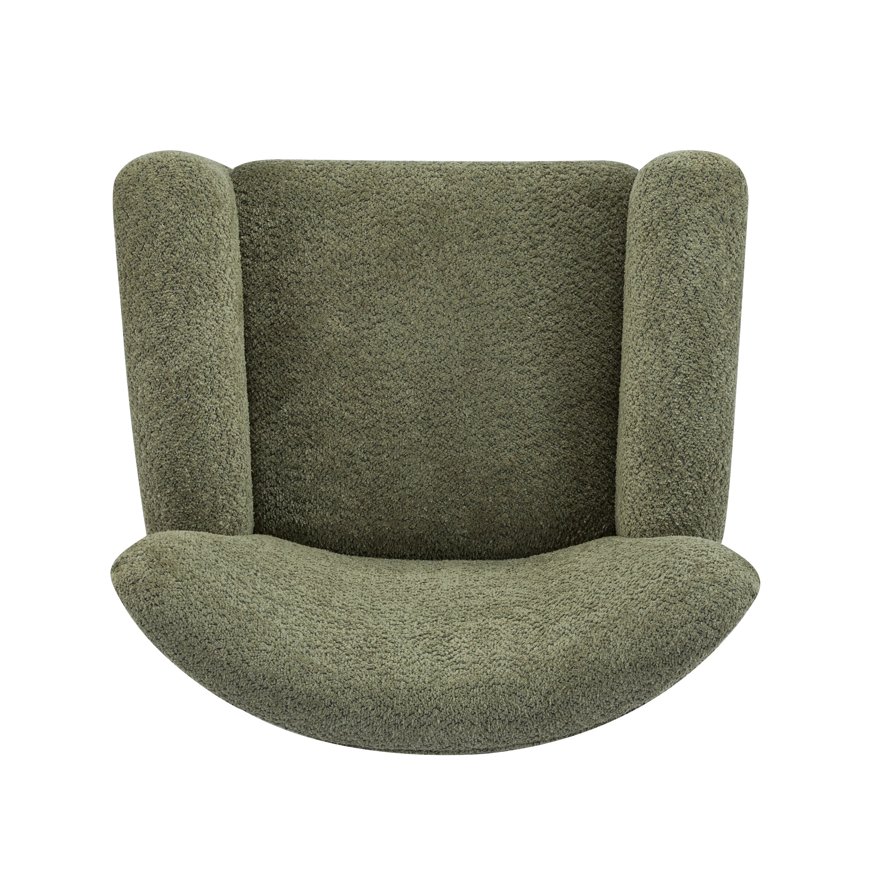 Cozy Wingback Accent Chair with Round Wood Feet