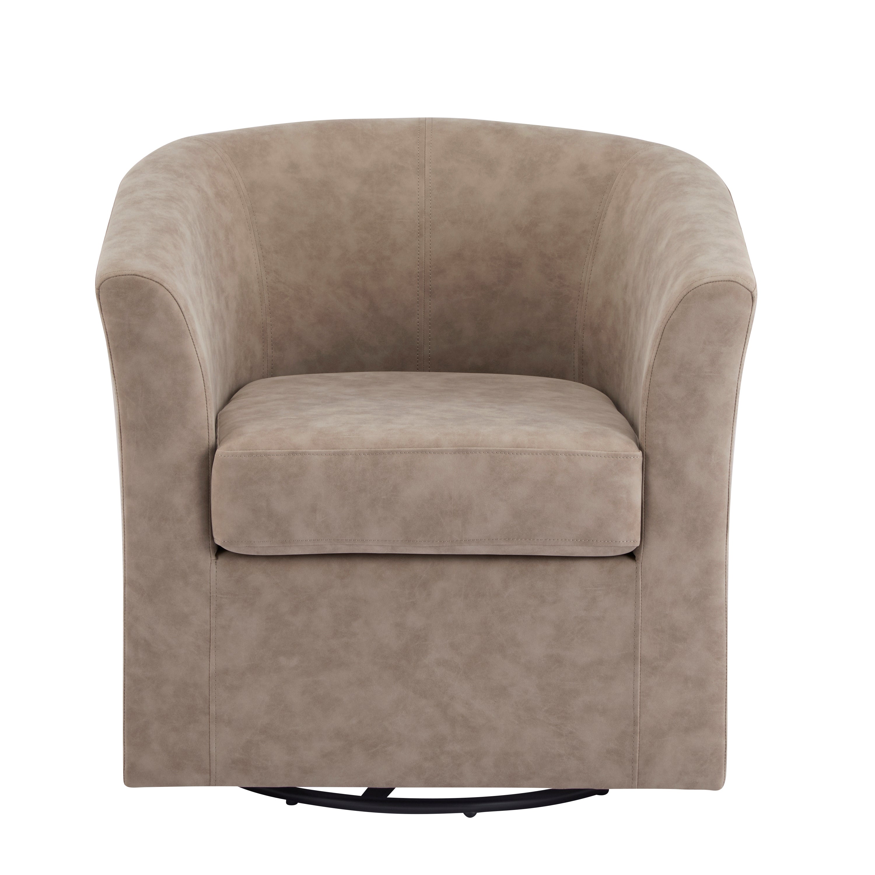 Wilmore Faux Leather Swivel Barrel Chair