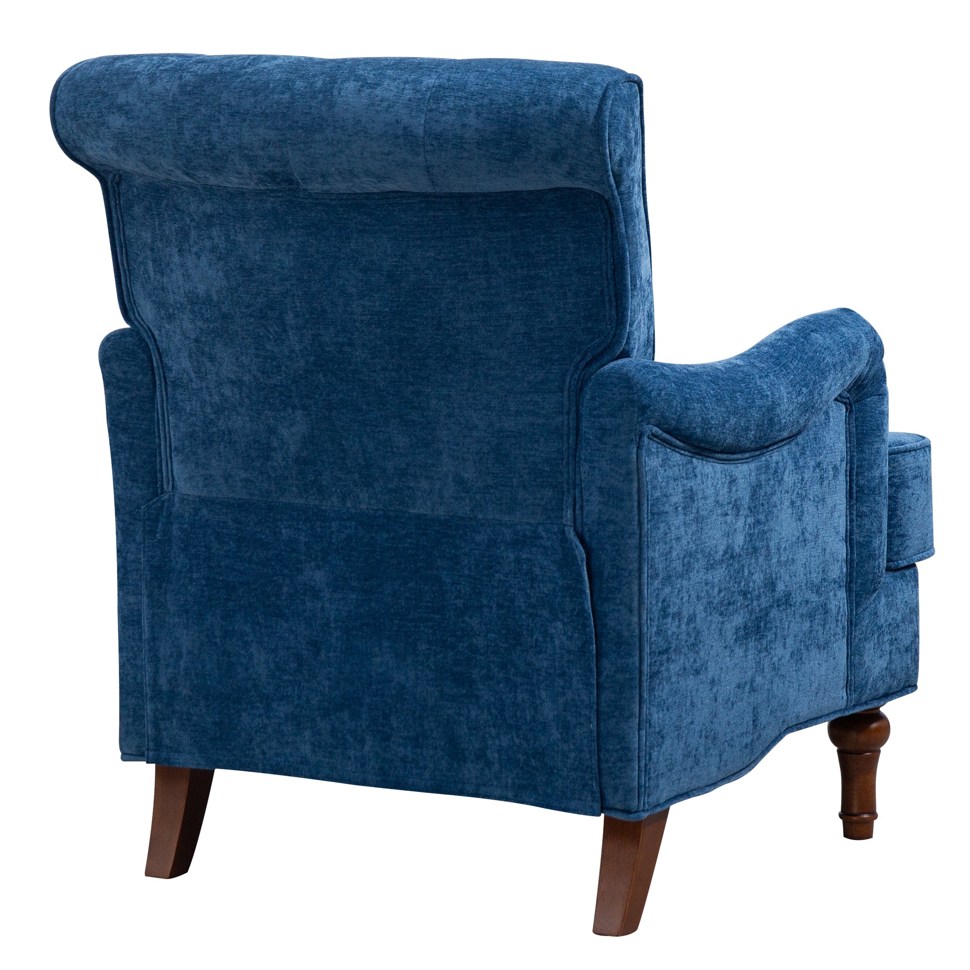 Chenille Tufted Upholstered Rolled Back Accent Chair