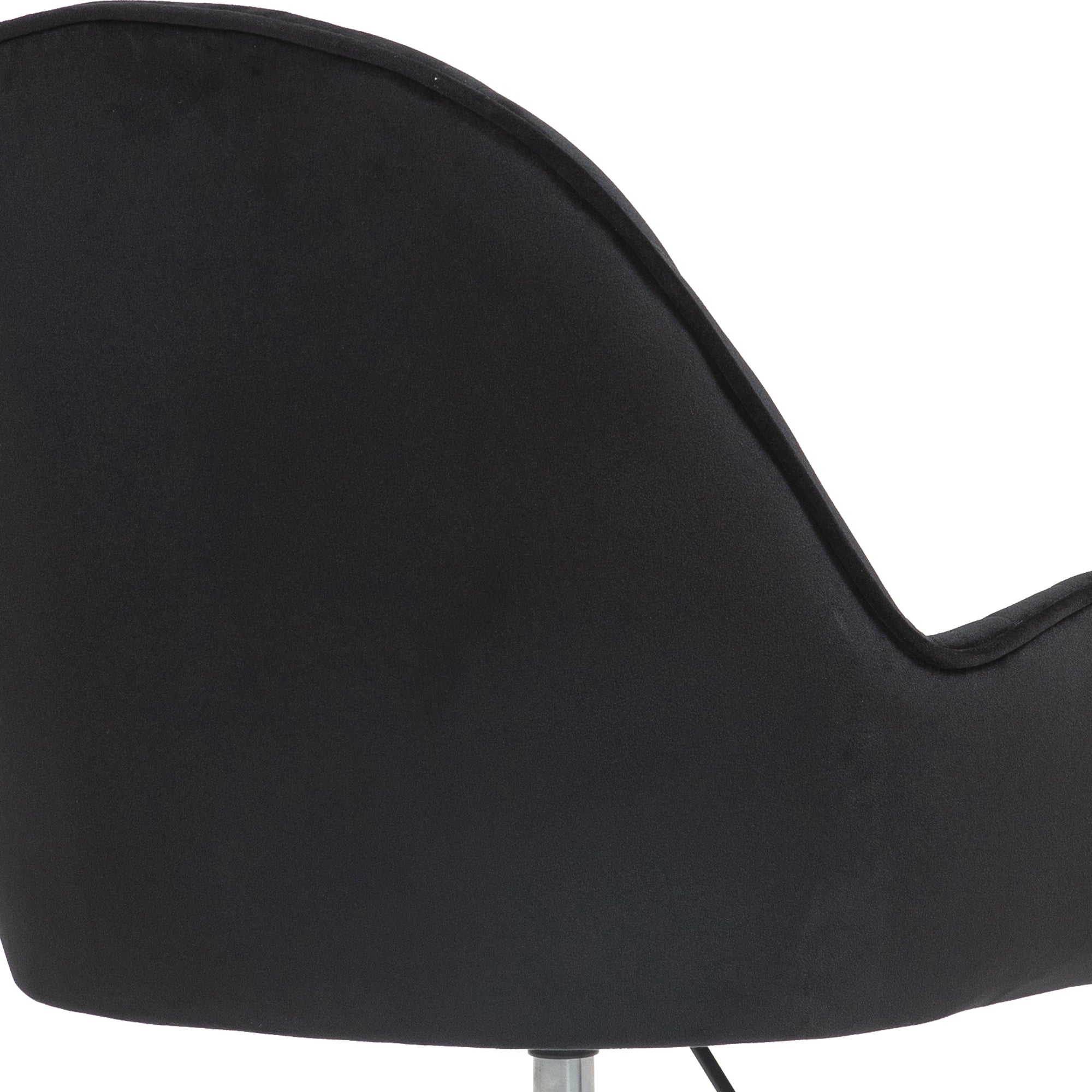 Velvet Home Office Chair with Wheels and Gold Metal Base