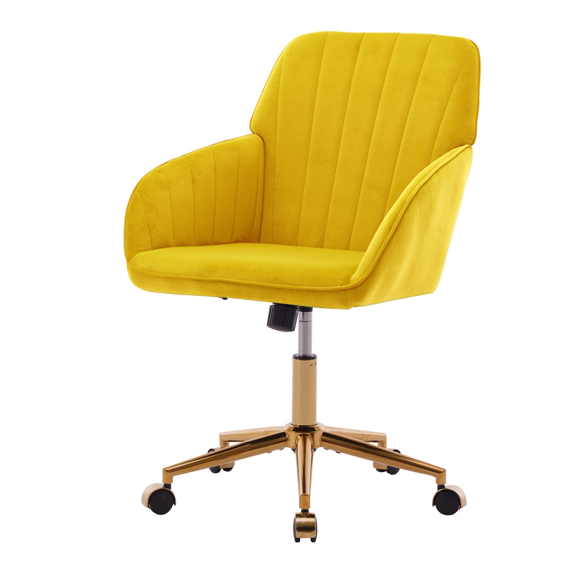 Adjustable Ergonomic Swivel Chair with Golden Base