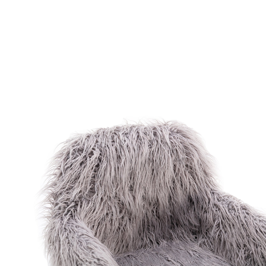 Faux Fur Office Chair with Gold Base